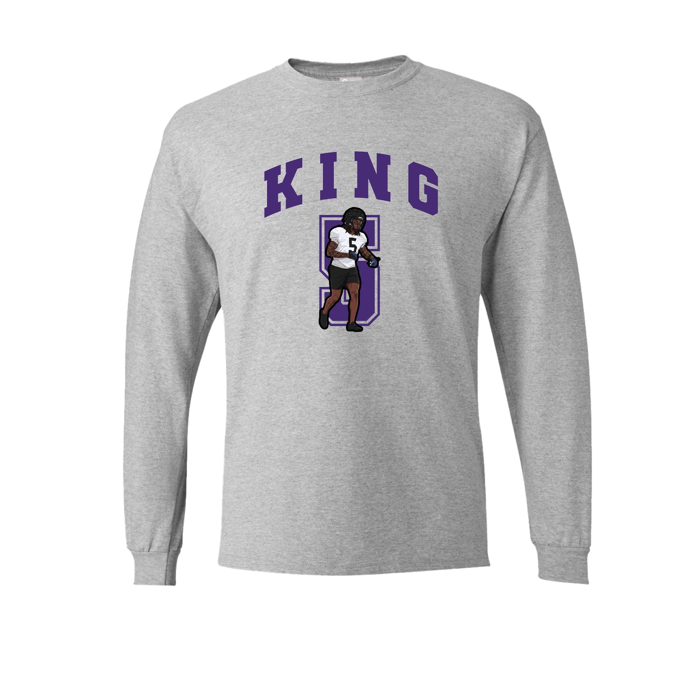 Long Sleeve Tee — Number in Grey