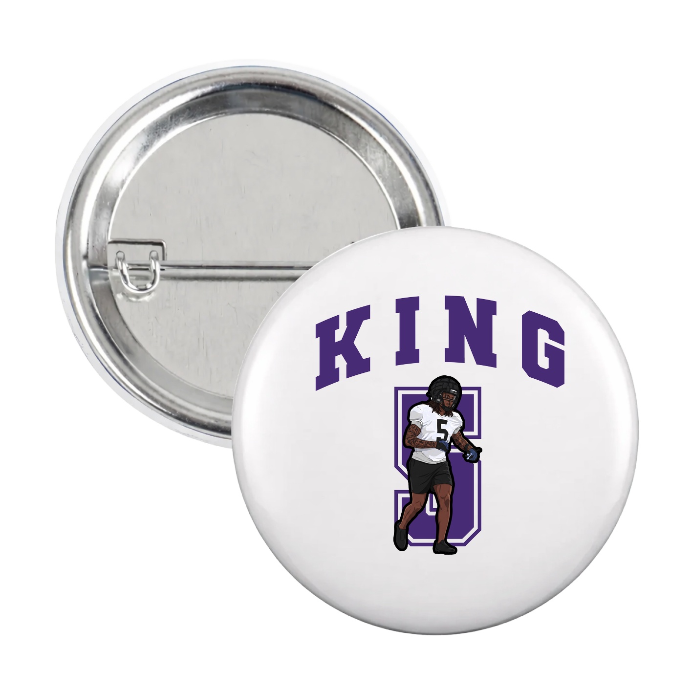 Game Day Button — Number in White