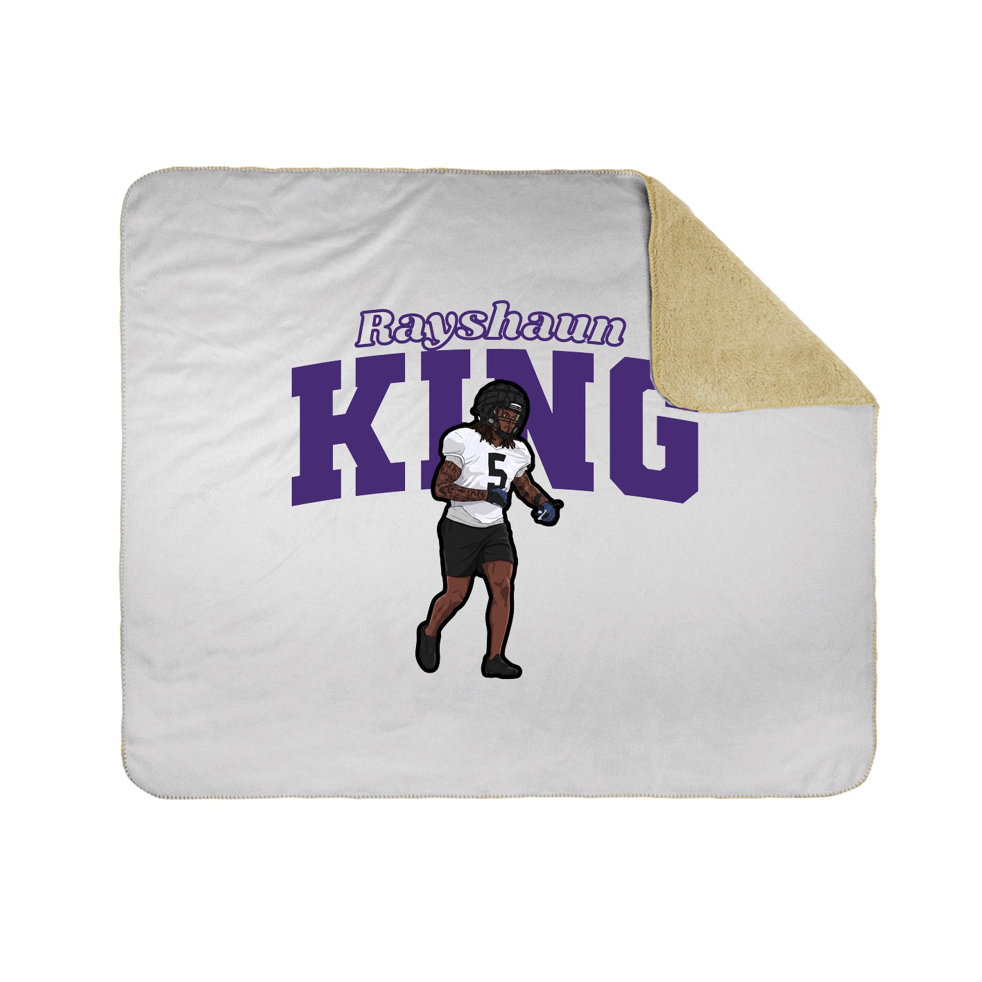 Throw Blanket — Name Arch in White
