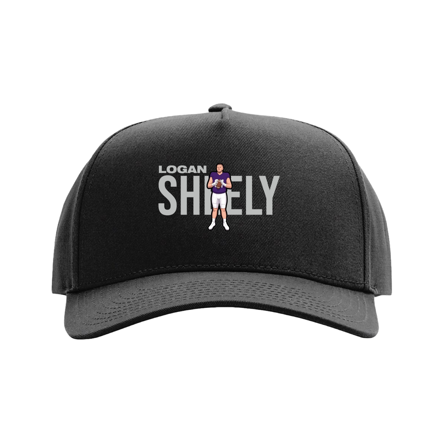 Full Fabric Five-Panel Champ Cap — Player Name in Black
