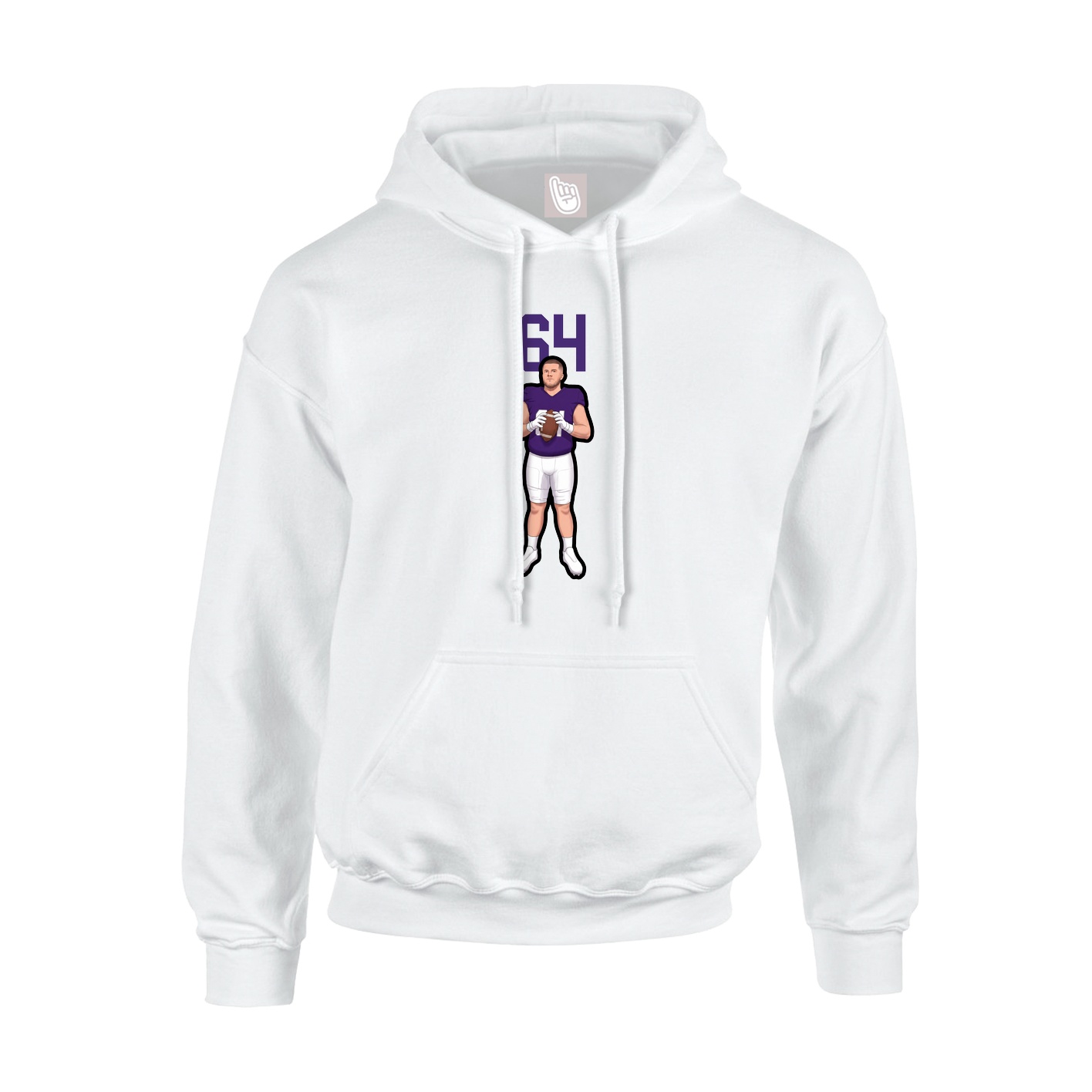 Youth Hoodie — Number Top in White