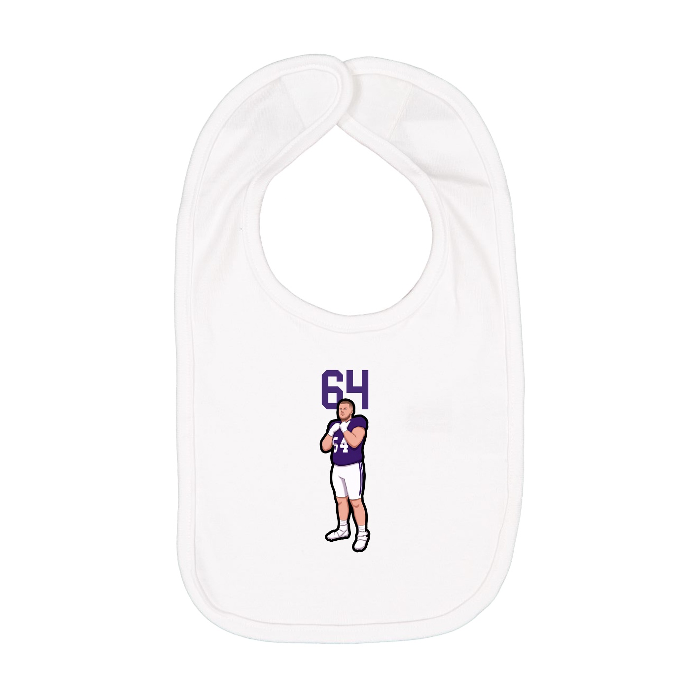 Infant Bib — Number Top in White