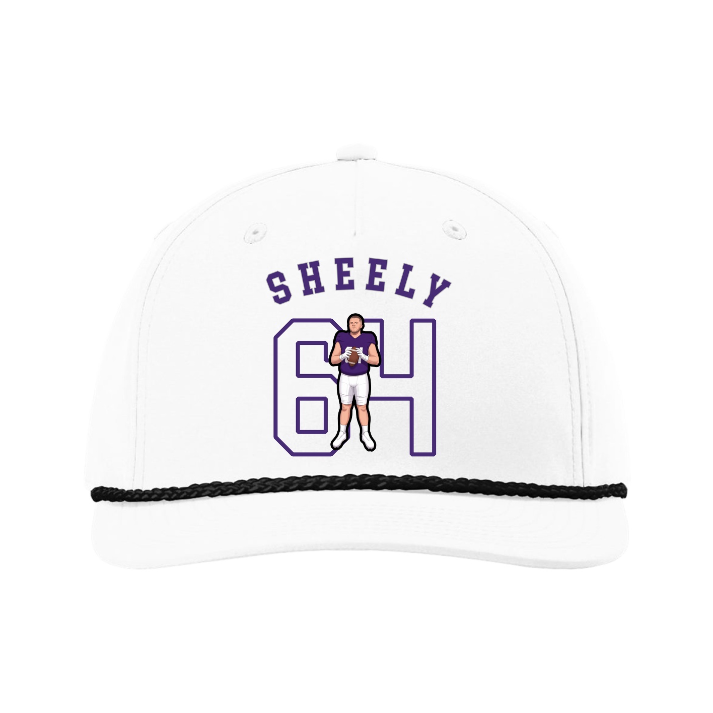 Five-Panel Classic Rope Cap — Shirsey Arch in White