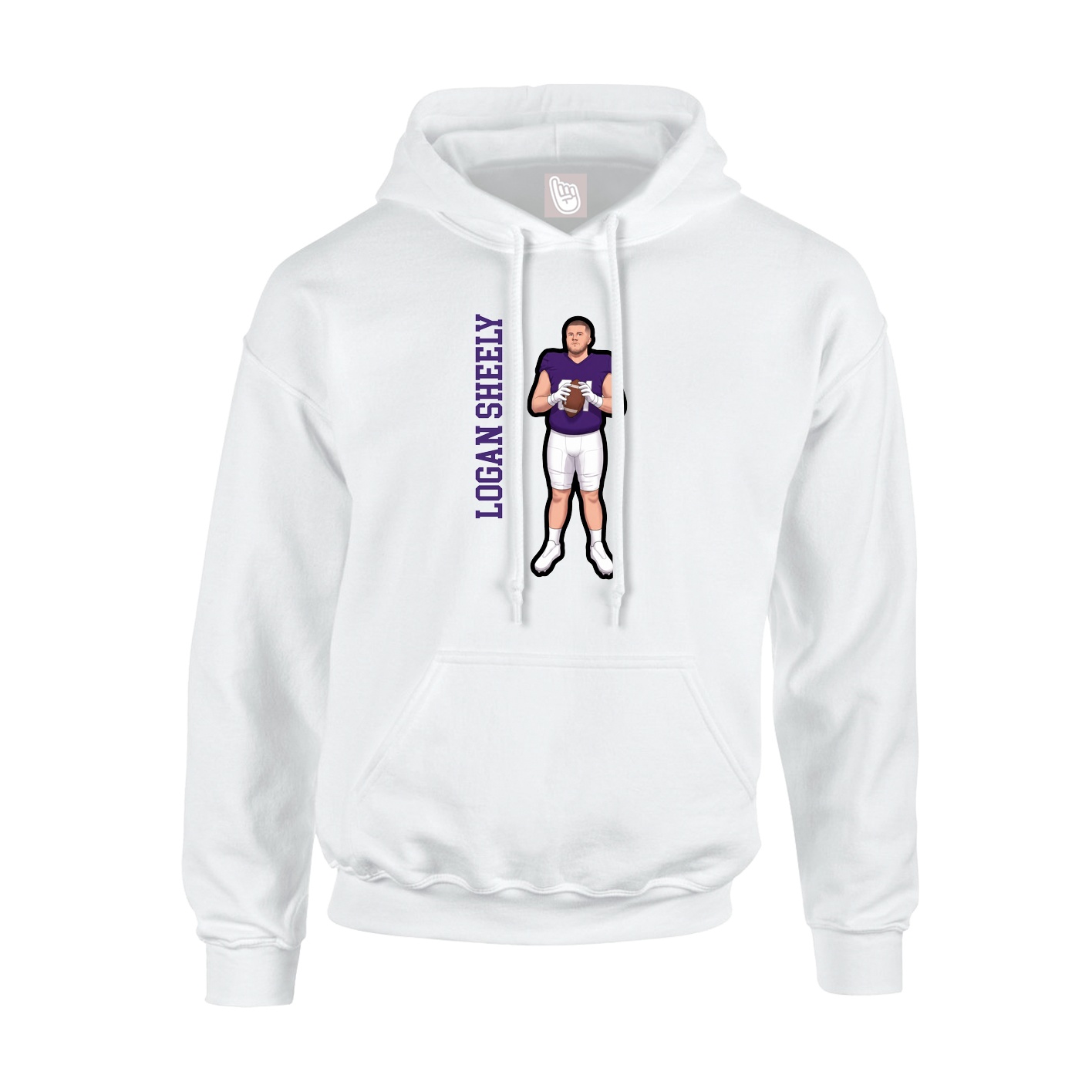 Hoodie — Name Vertical in White