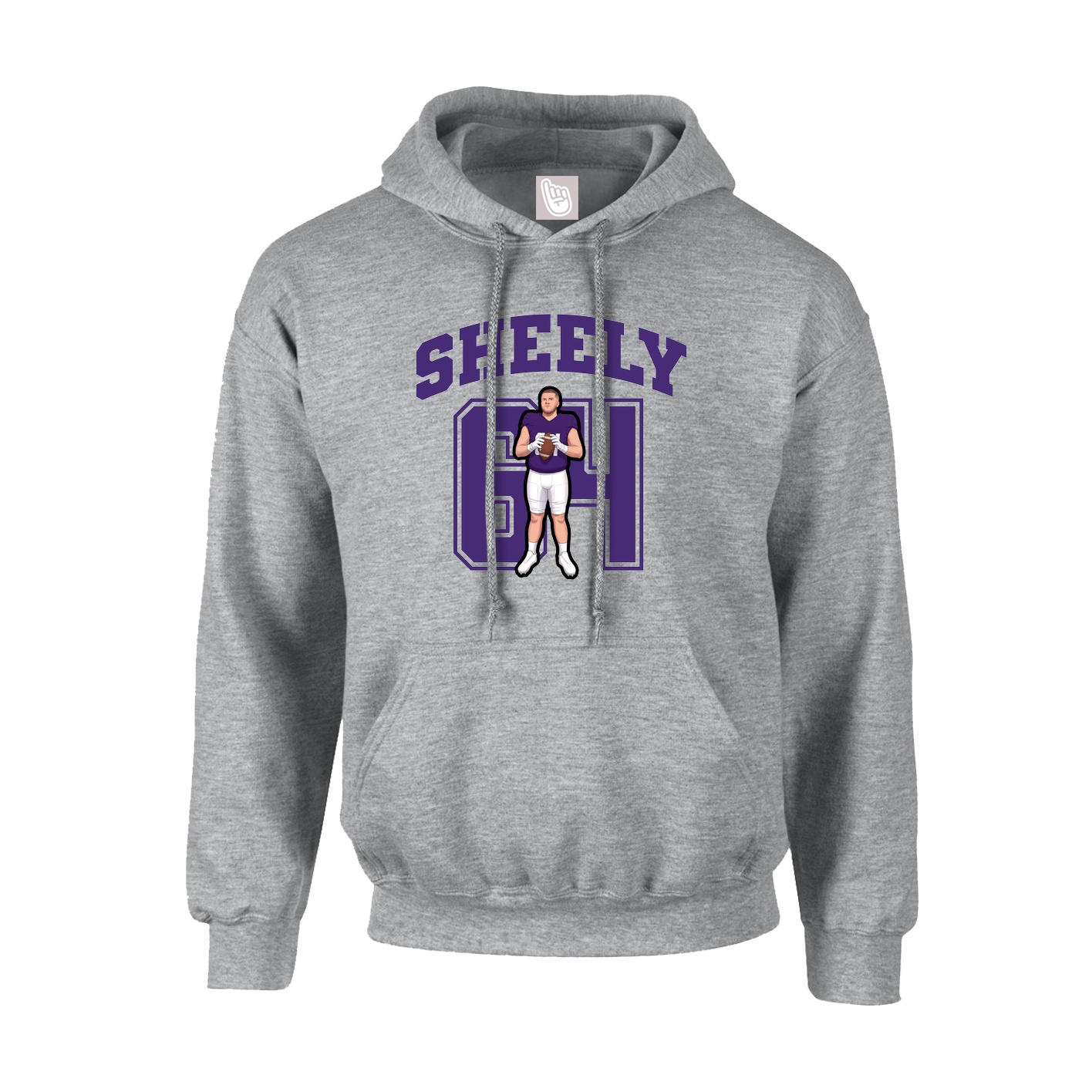 Youth Hoodie — Number in Grey