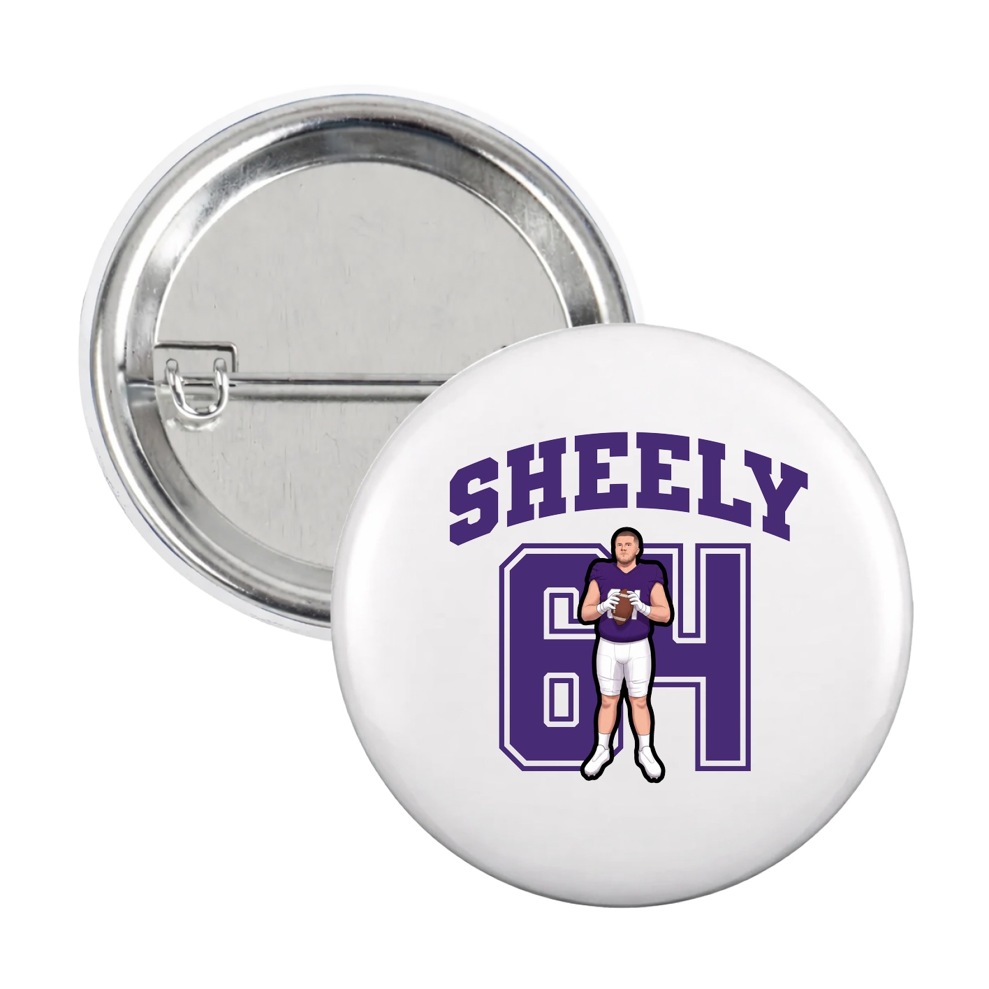 Game Day Button — Number in White