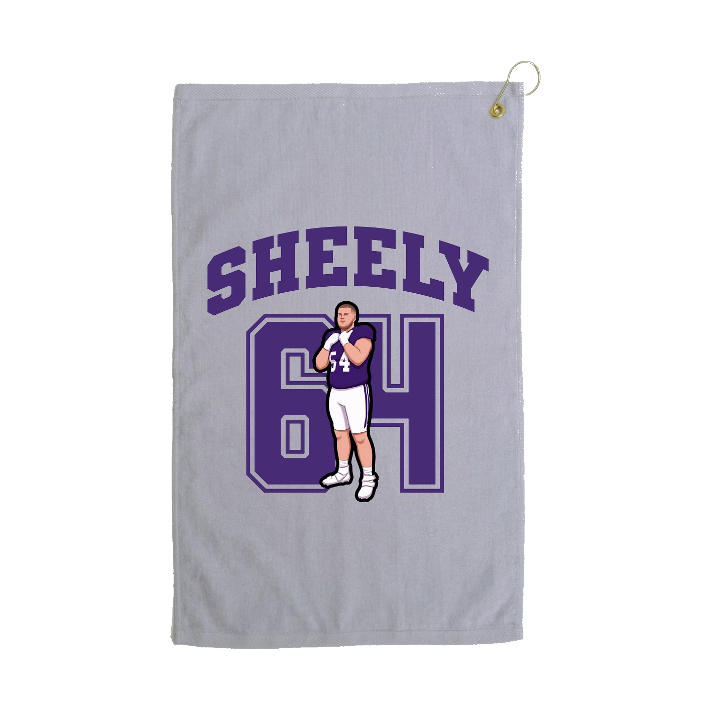 Golf Towel — Number in Grey