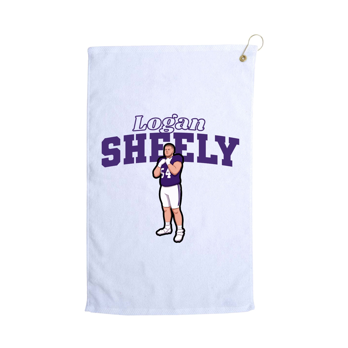 Golf Towel — Name Arch in White