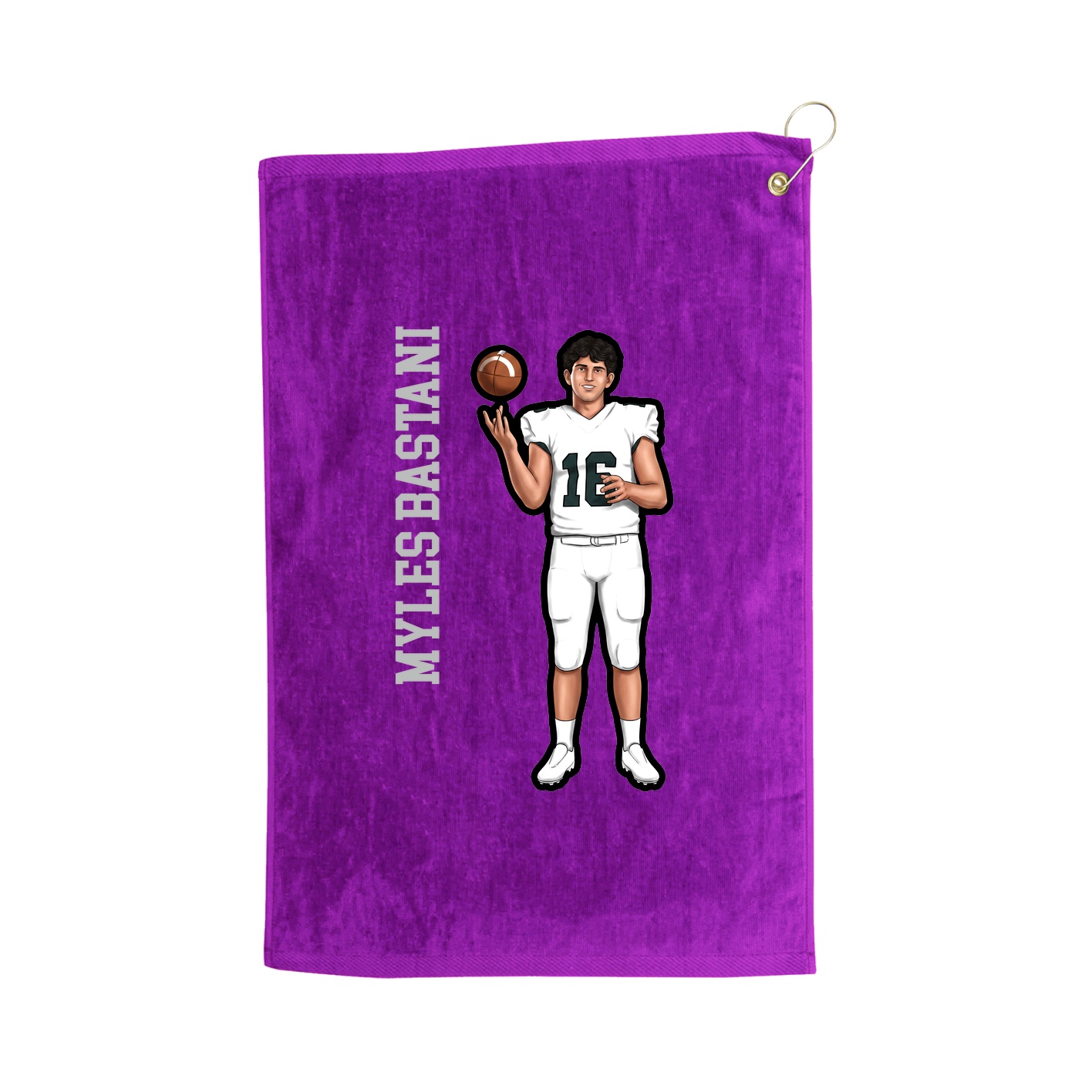 Golf Towel — Name Vertical in Purple