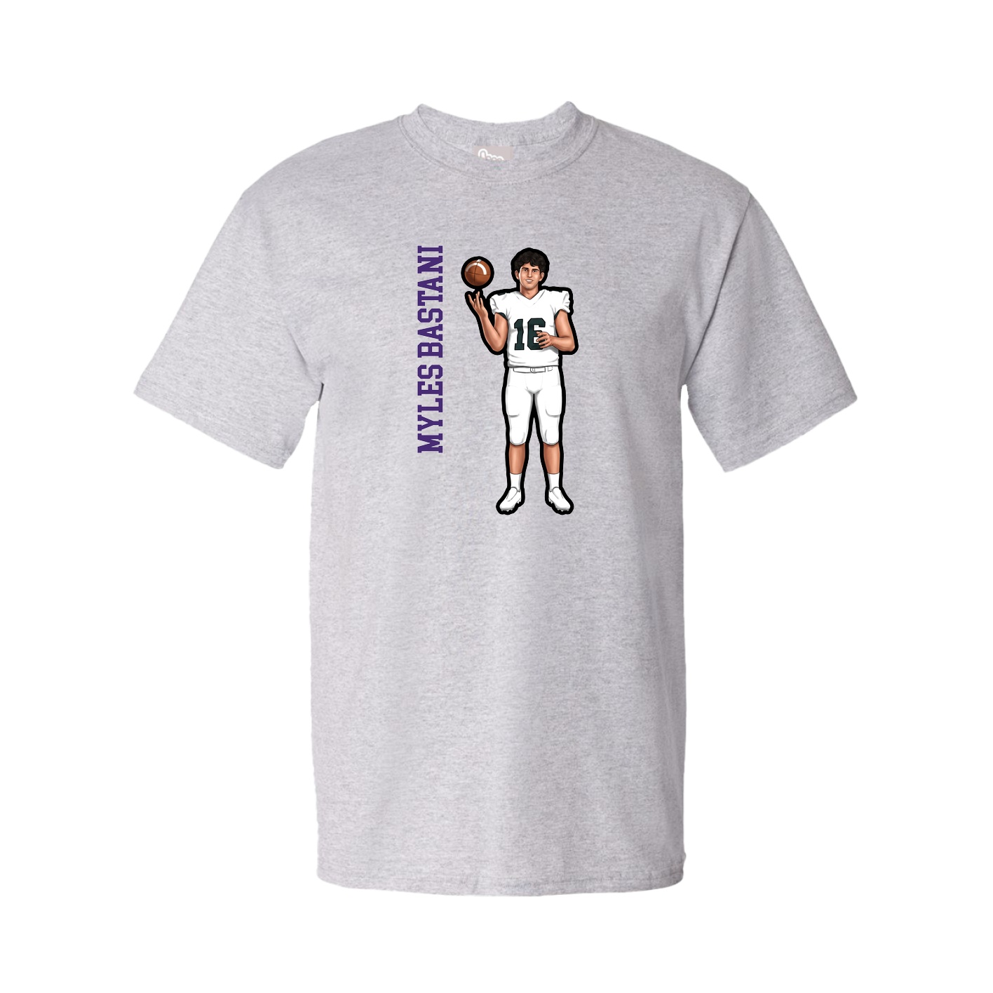 Tee — Name Vertical in Grey