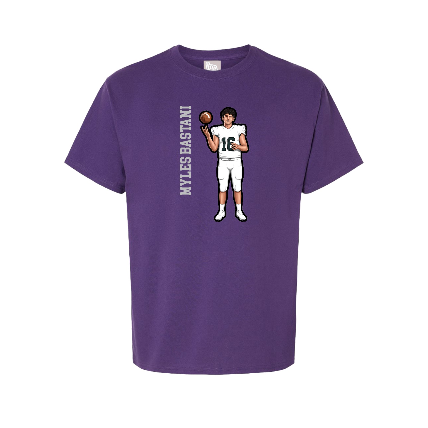 Youth Tee — Name Vertical in Purple
