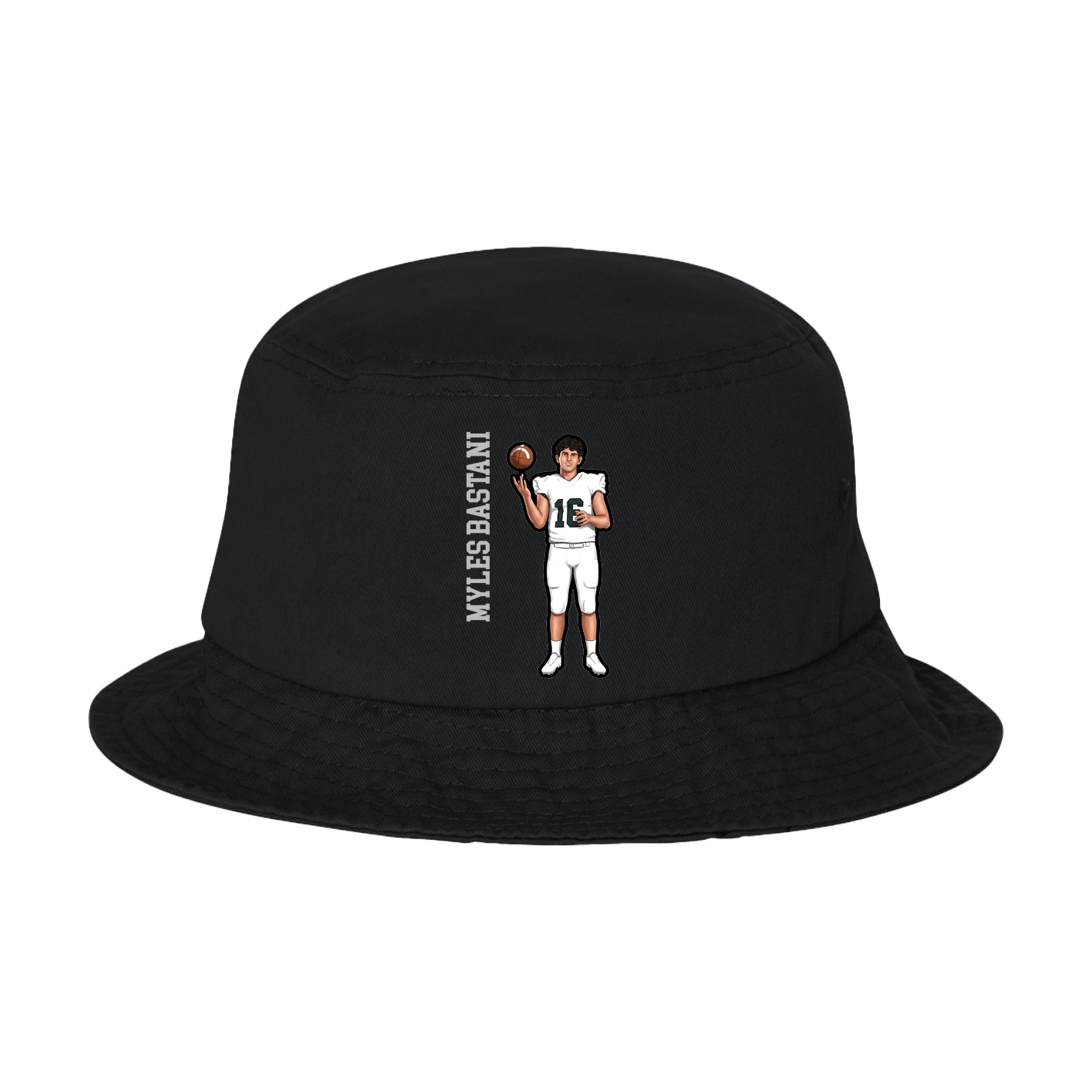 Bucket Cap — Name Vertical in Black