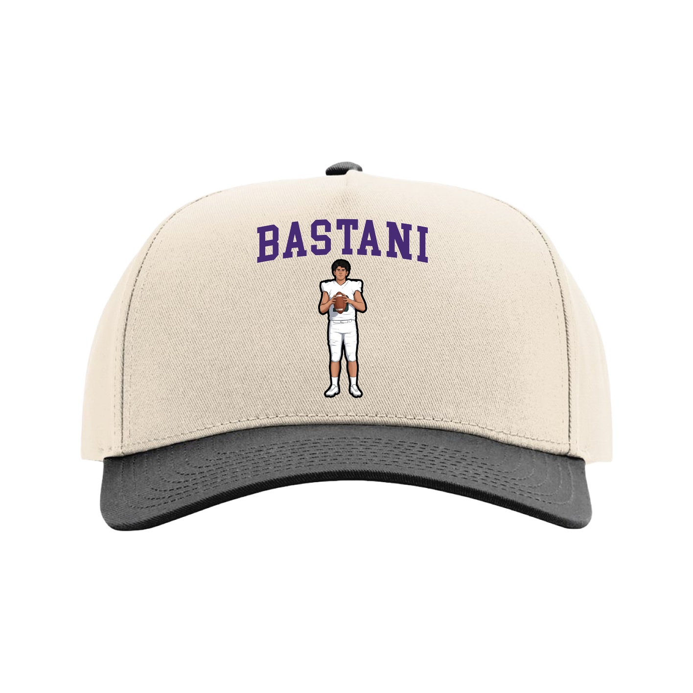 Full Fabric Five-Panel Champ Cap — Shirsey in Cream/Black