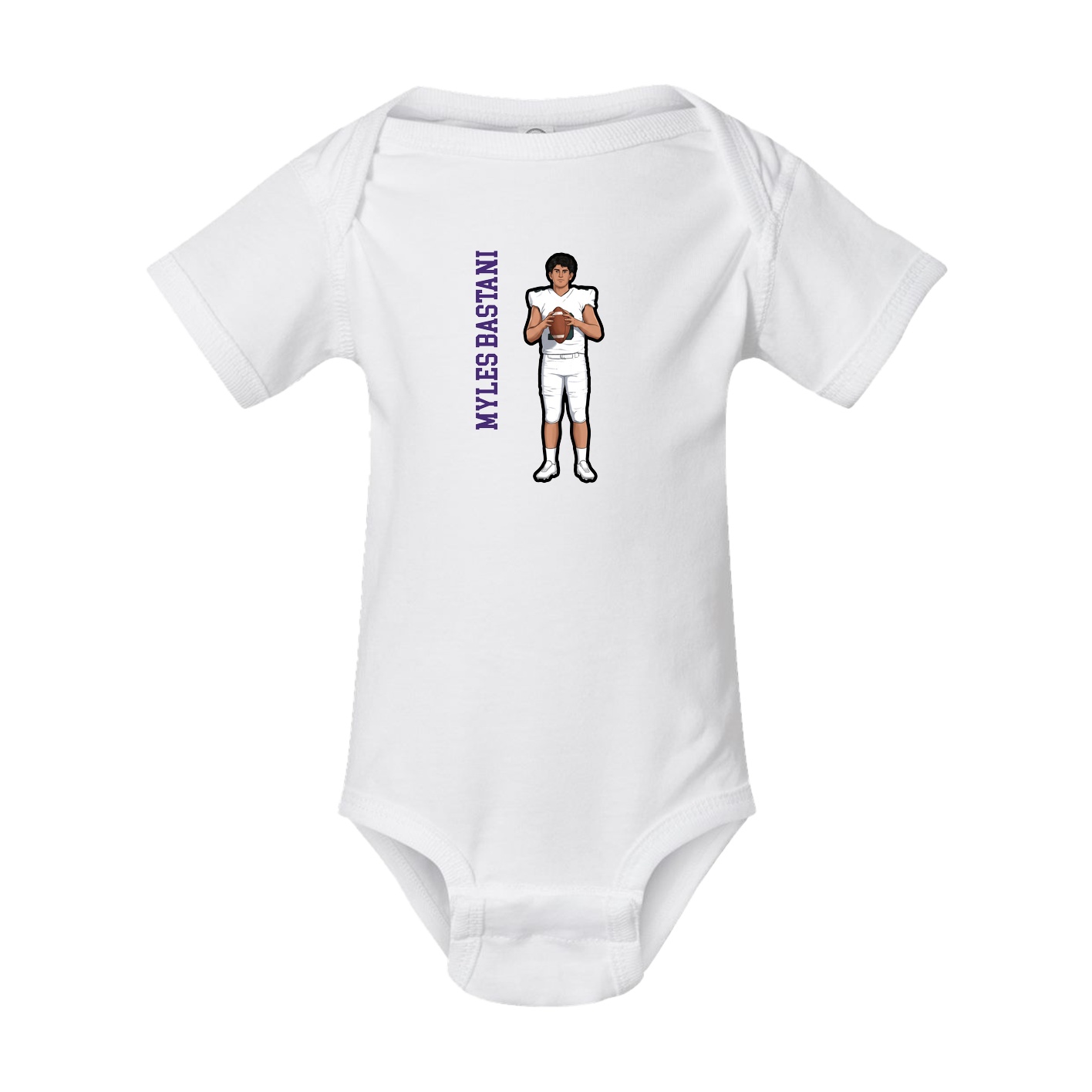 Baby Onesie — Name Vertical in White