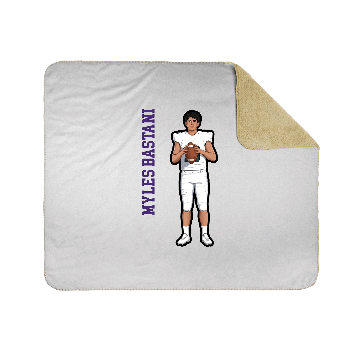 Throw Blanket — Name Vertical in White