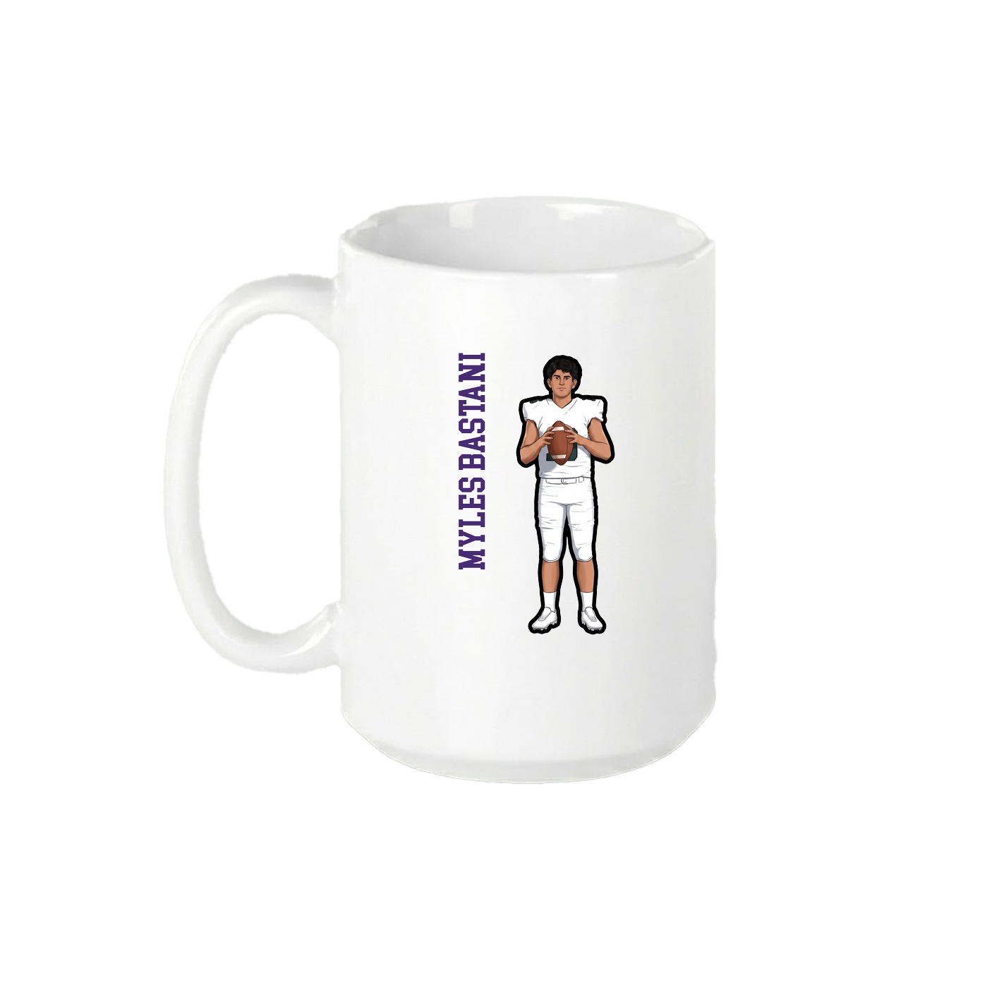 15oz Coffee Mug — Name Vertical in White