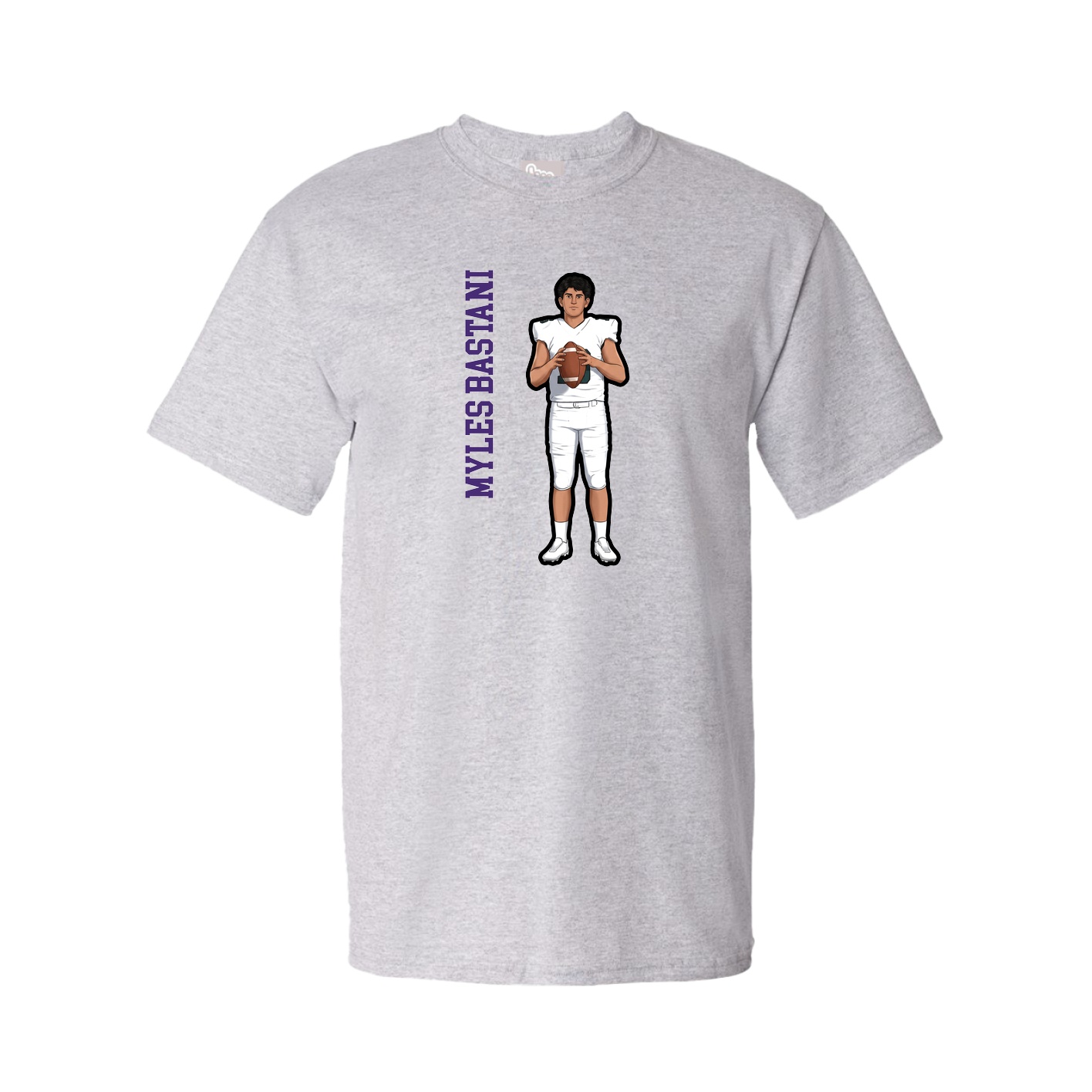 Tee — Name Vertical in Grey