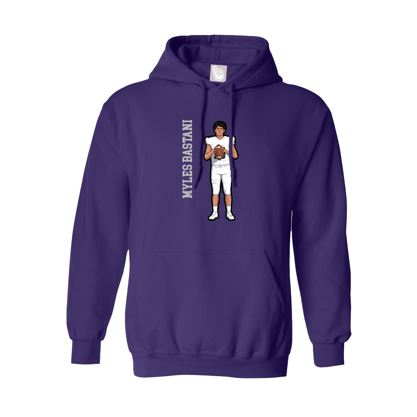 Youth Hoodie — Name Vertical in Purple