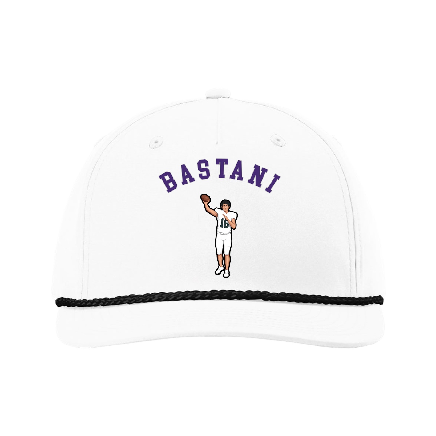 Five-Panel Classic Rope Cap — Shirsey Arch in White