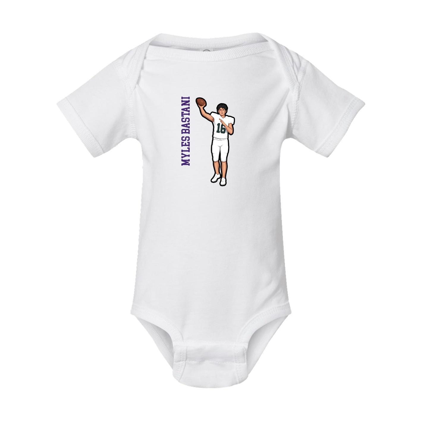Baby Onesie — Name Vertical in White