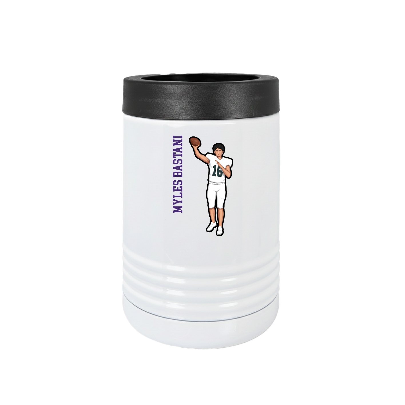 Beverage Holder — Name Vertical in White