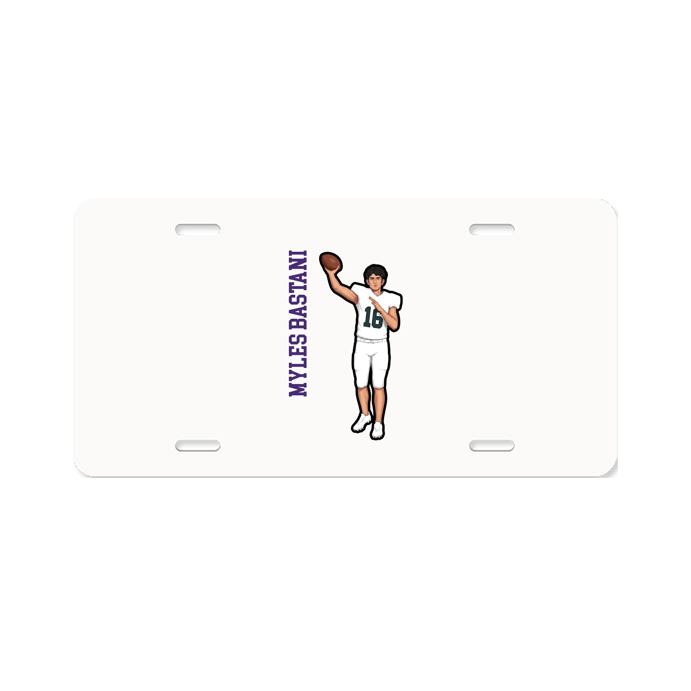 License Plate — Name Vertical in Classic