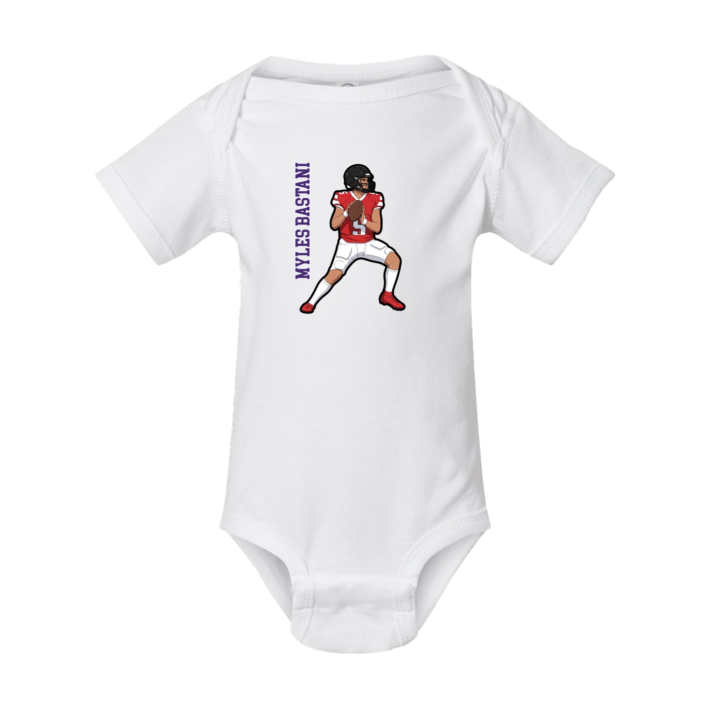 Baby Onesie — Name Vertical in White