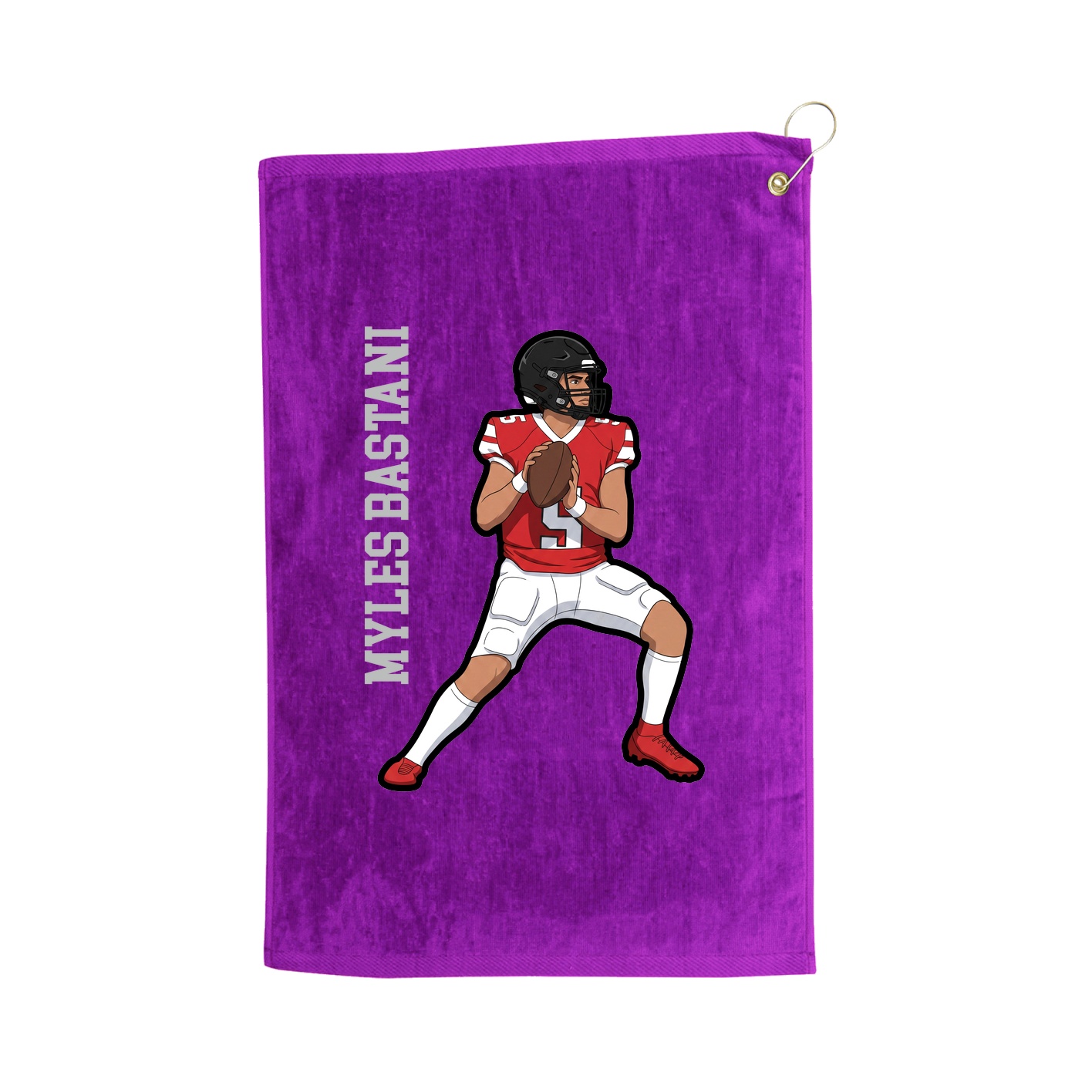 Golf Towel — Name Vertical in Purple