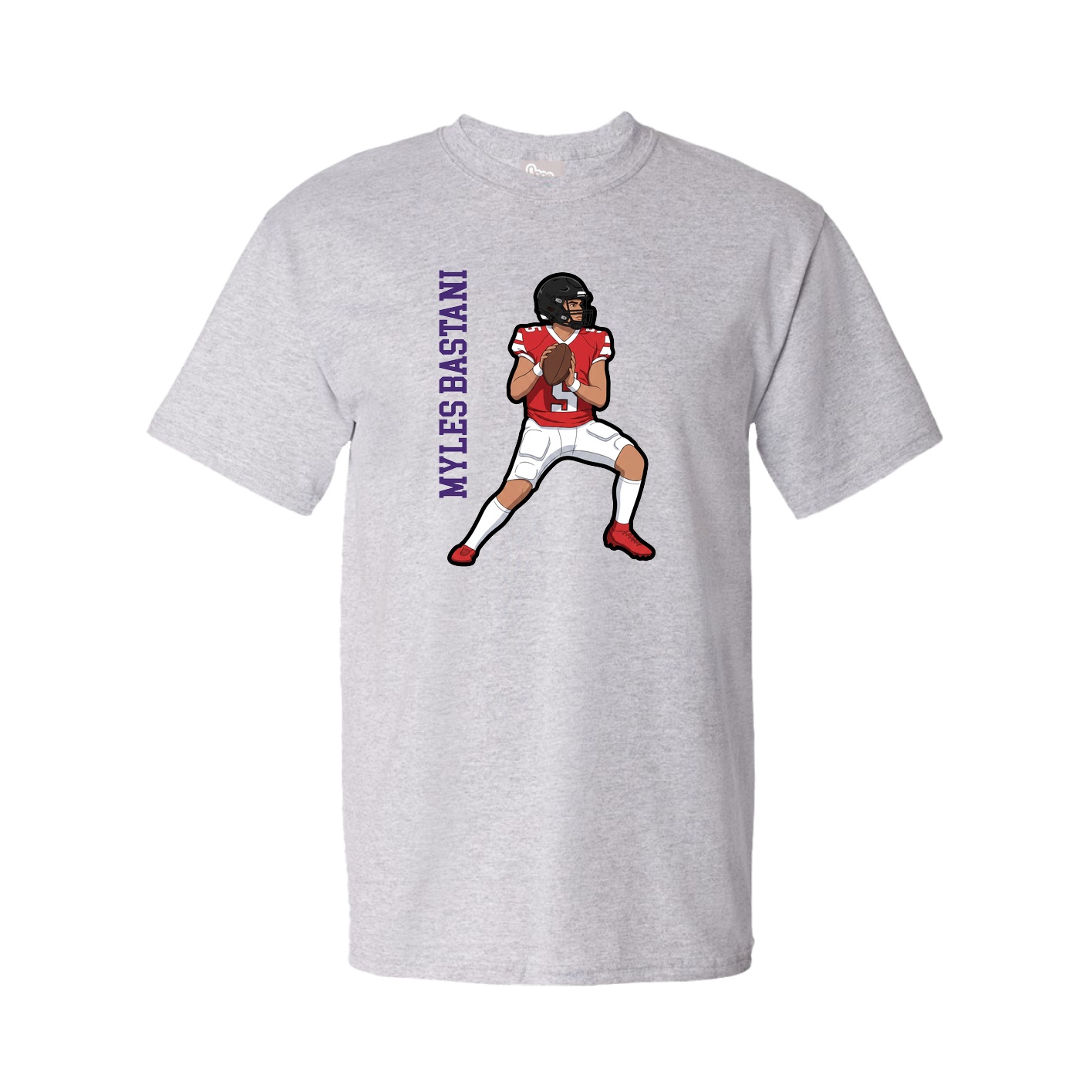 Tee — Name Vertical in Grey