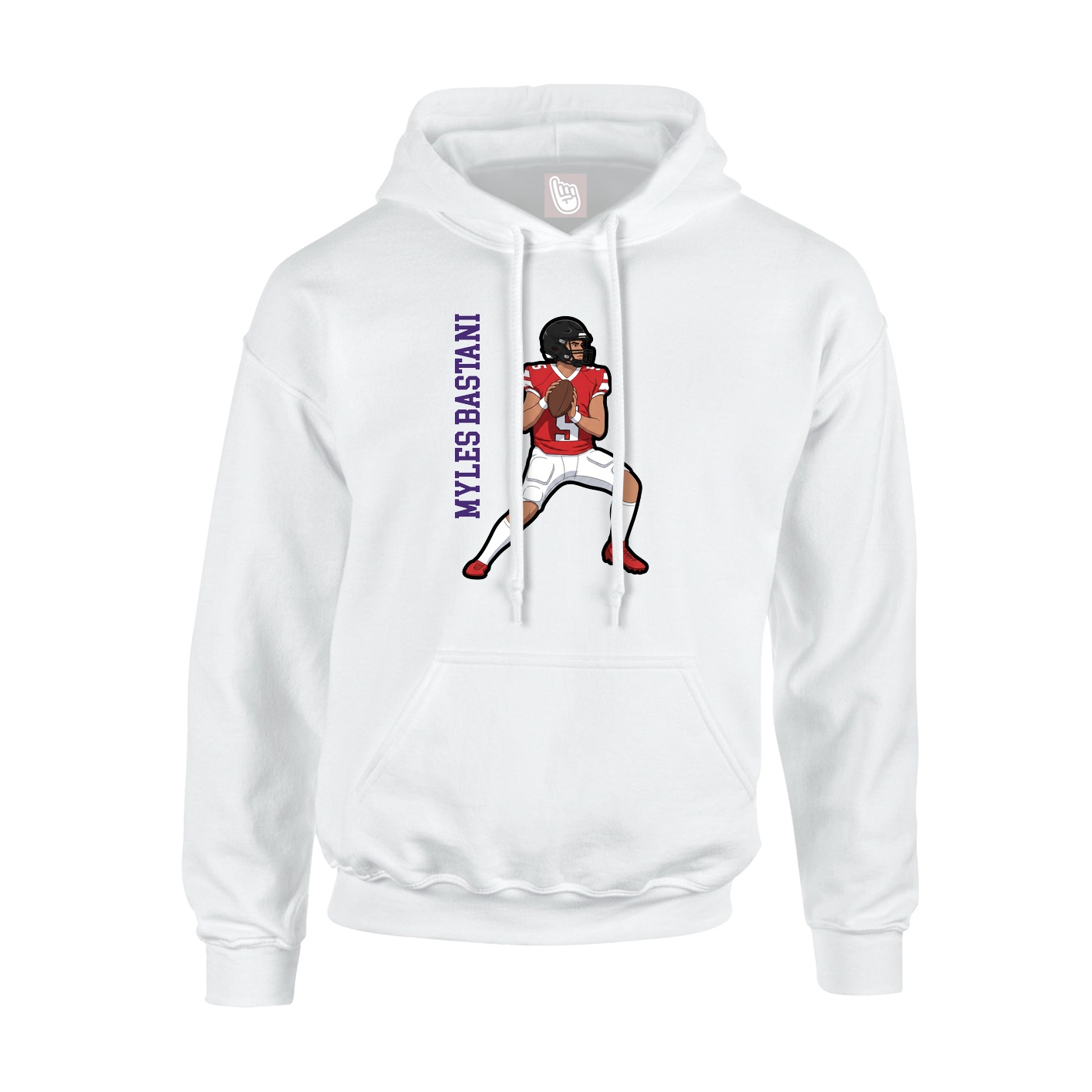 Hoodie — Name Vertical in White