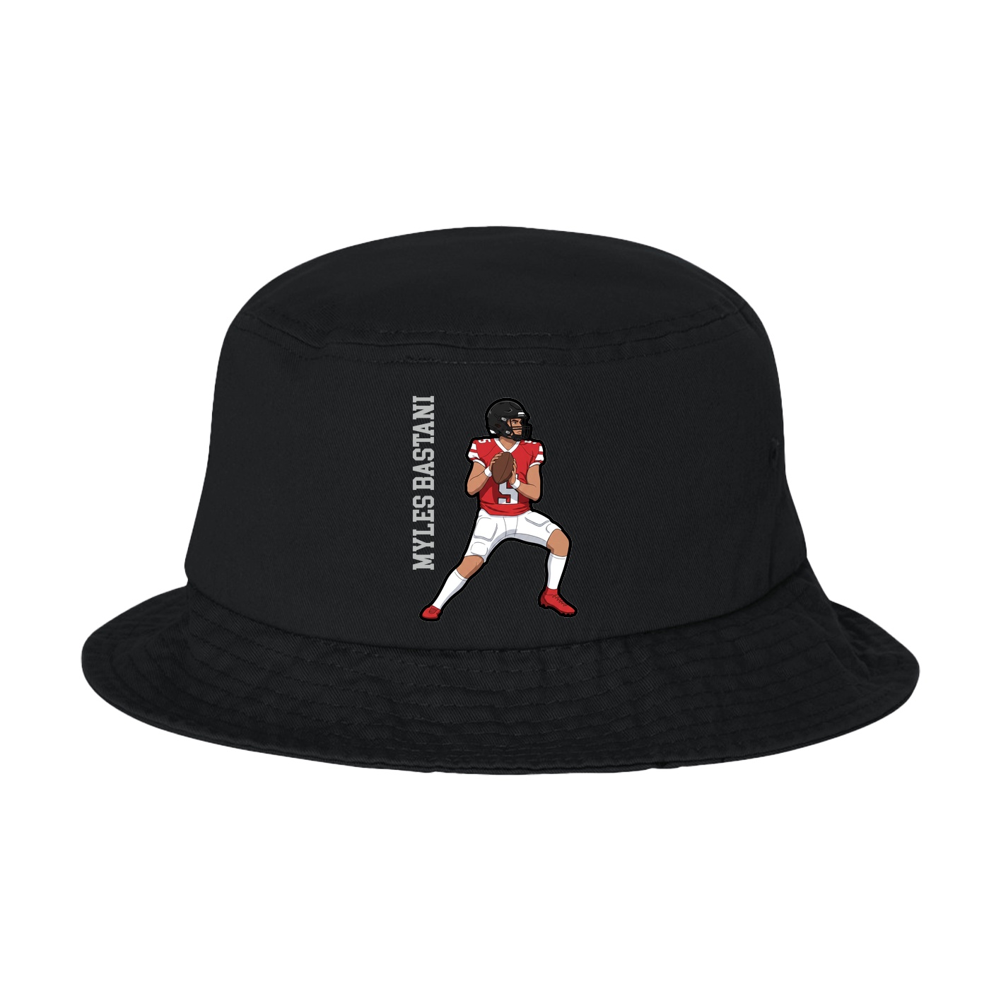 Bucket Cap — Name Vertical in Black