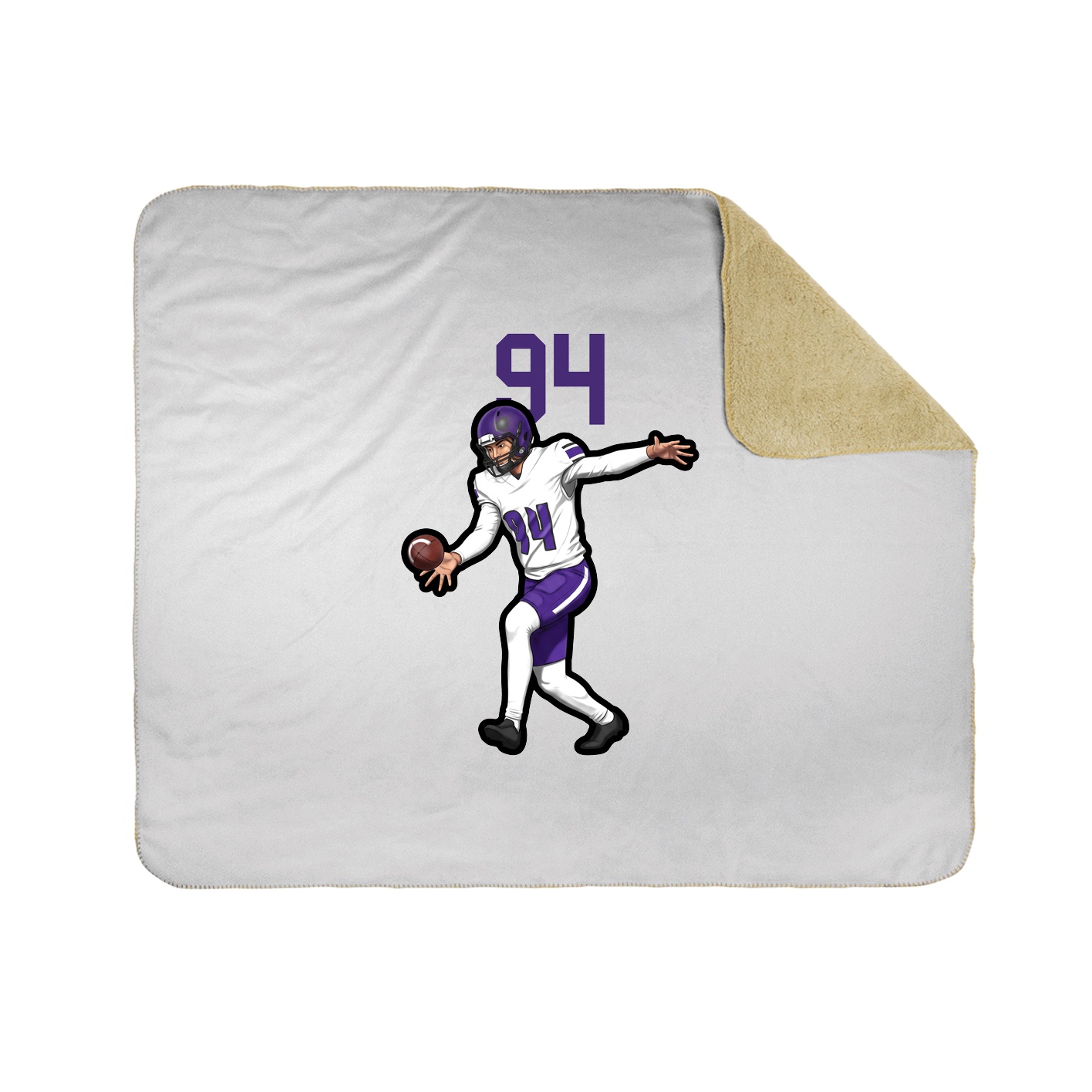 Throw Blanket — Number Top in White
