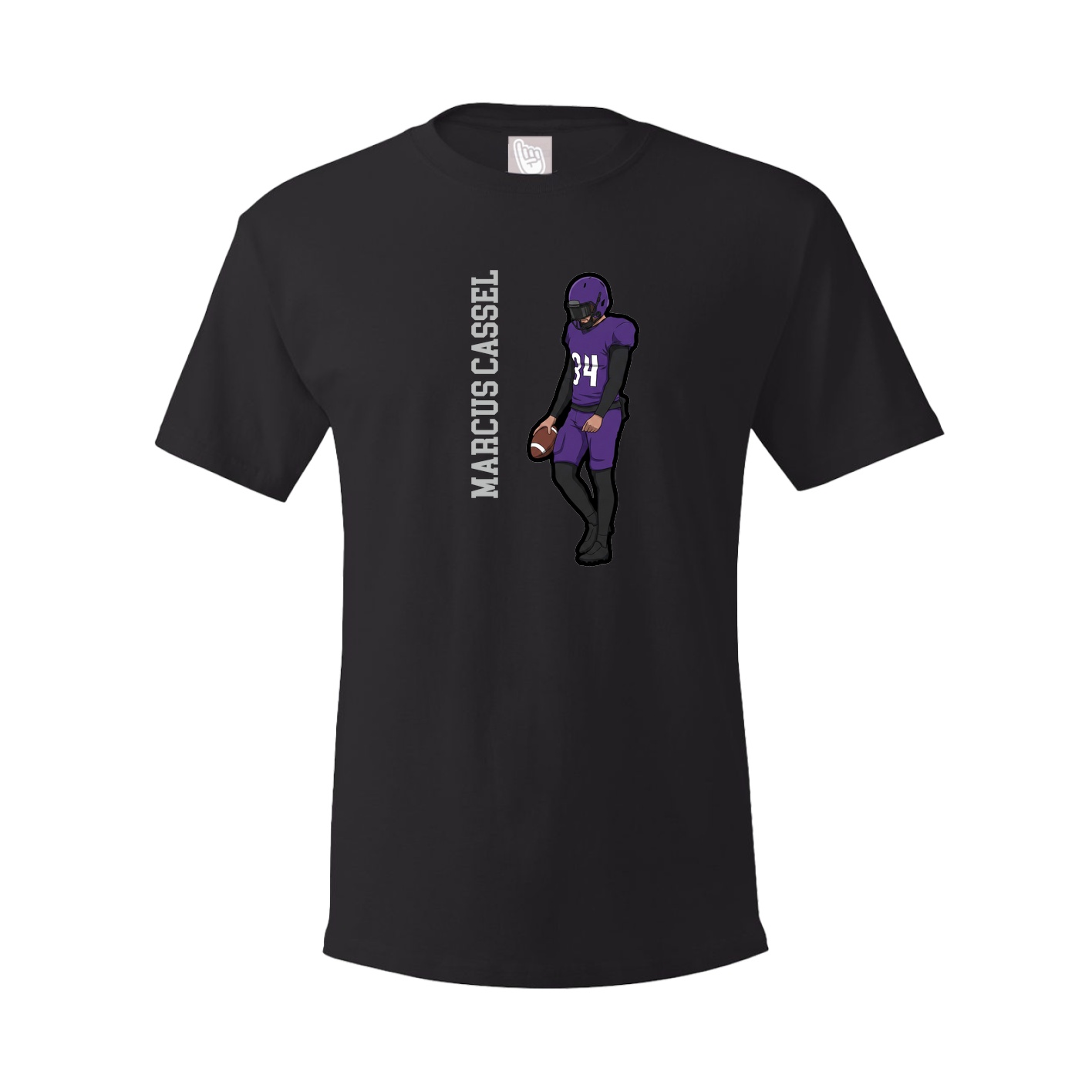 Youth Tee — Name Vertical in Black