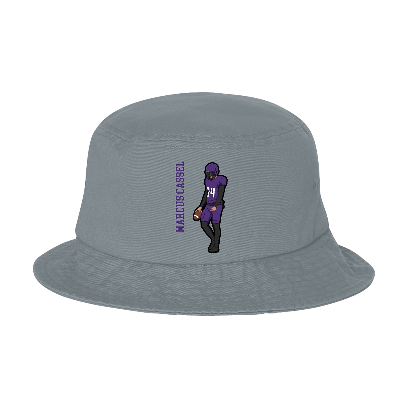 Bucket Cap — Name Vertical in Grey