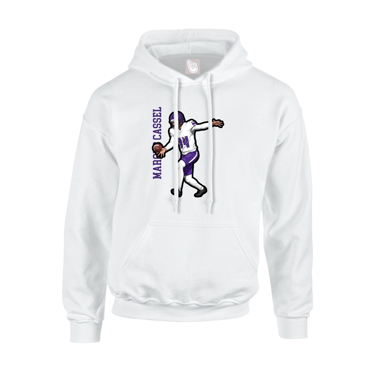 Youth Hoodie — Name Vertical in White