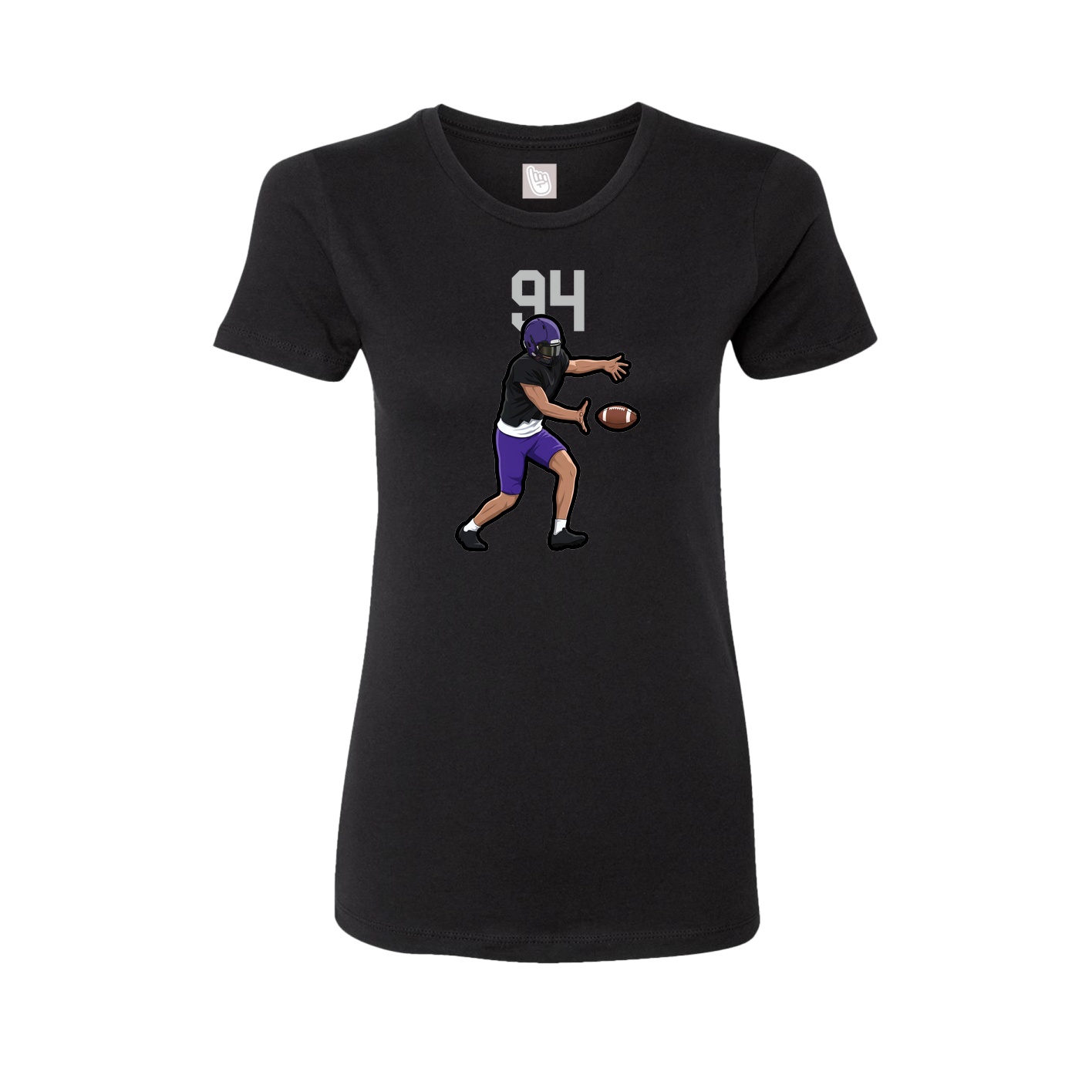 Fitted Women's Tee — Number Top in Black