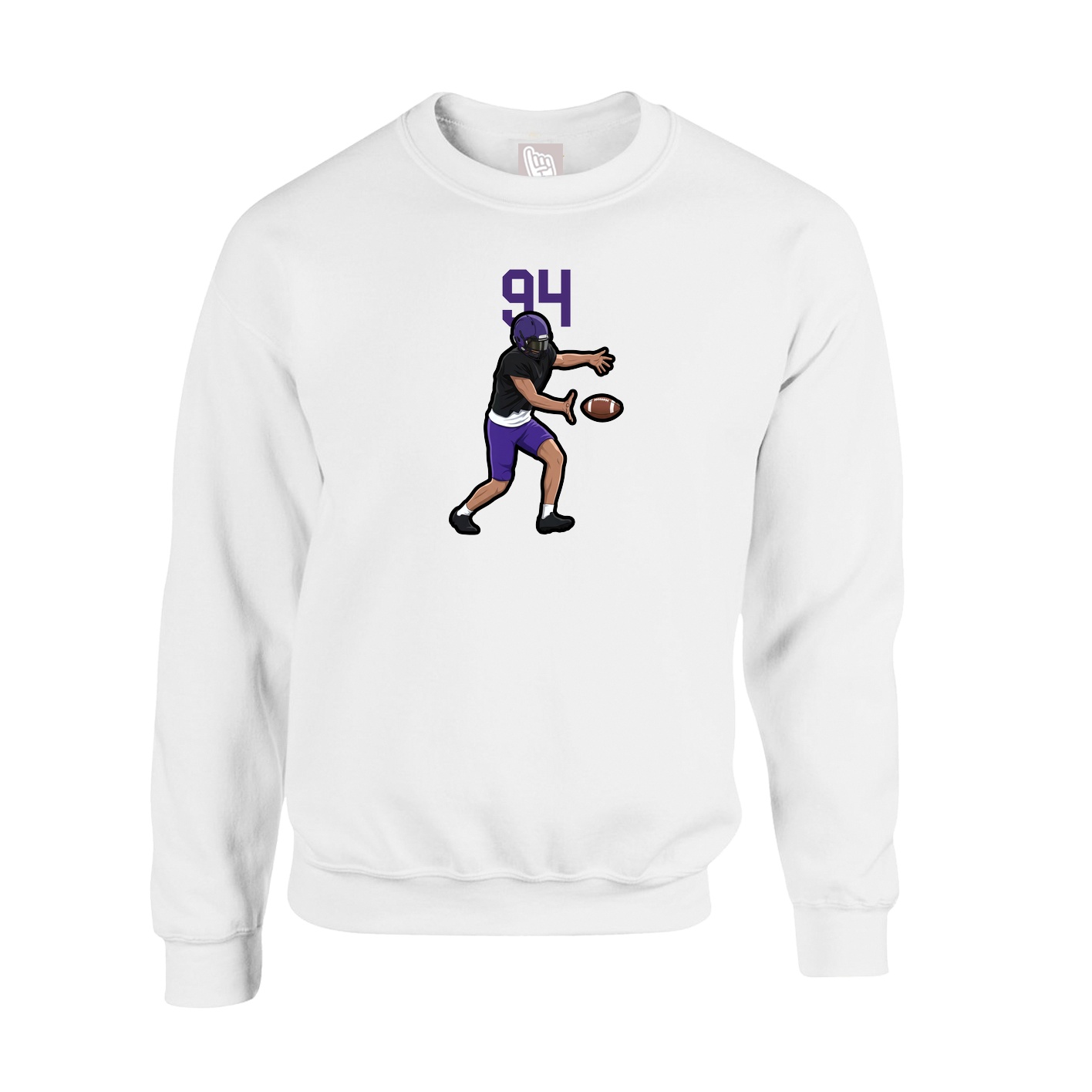 Fleece Crew — Number Top in White