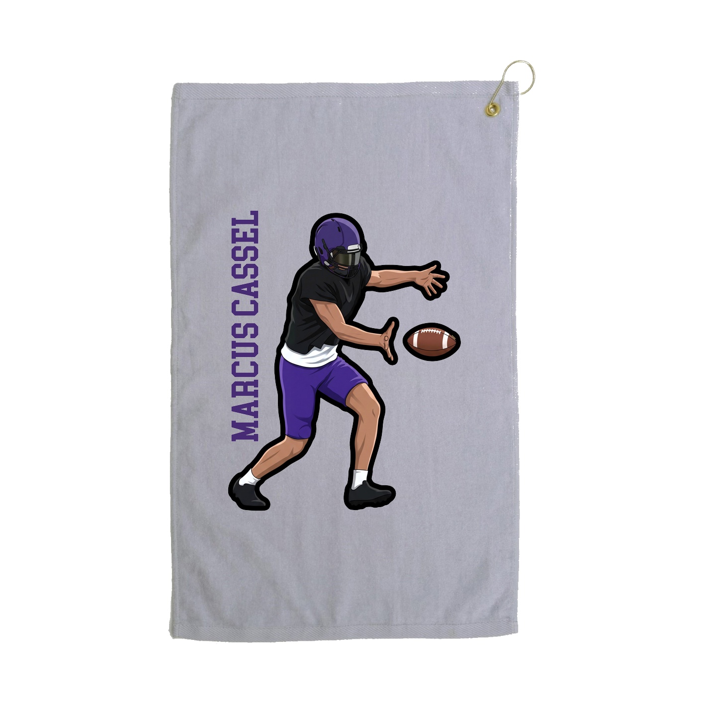 Golf Towel — Name Vertical in Grey