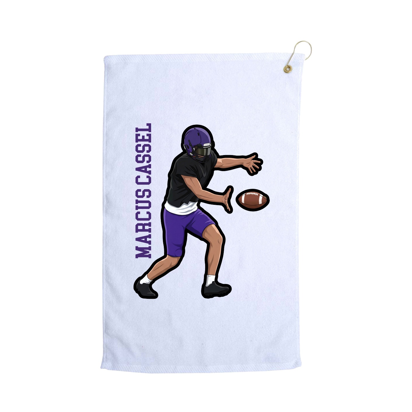 Golf Towel — Name Vertical in White
