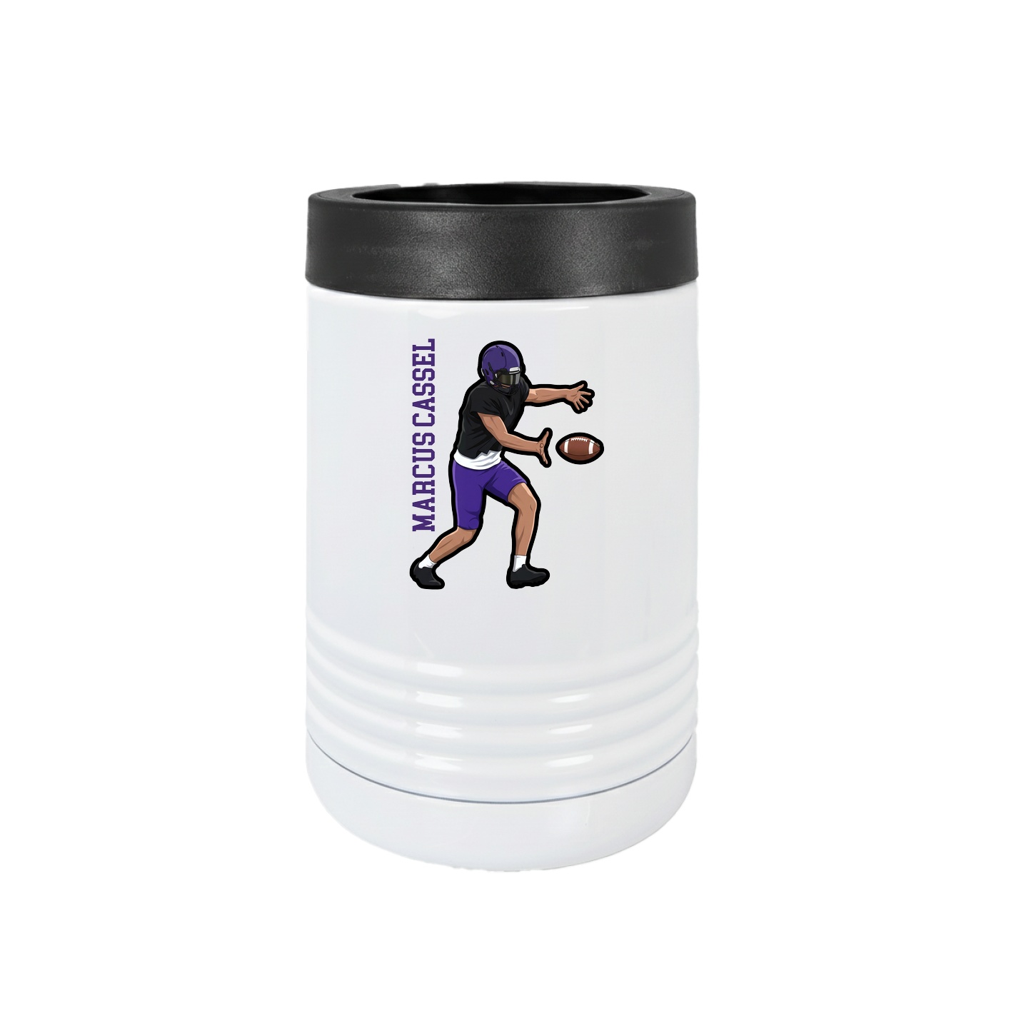 Beverage Holder — Name Vertical in White