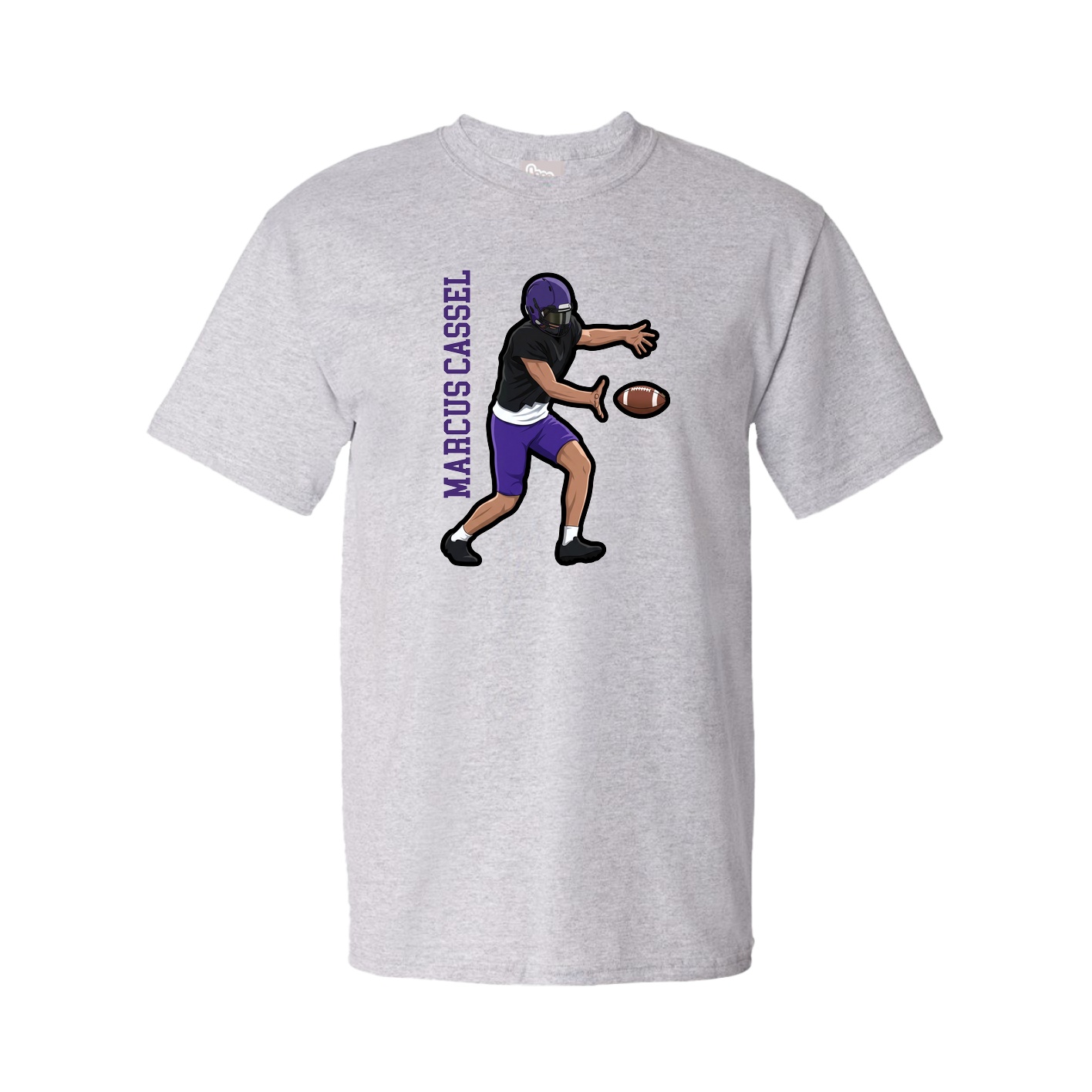Tee — Name Vertical in Grey