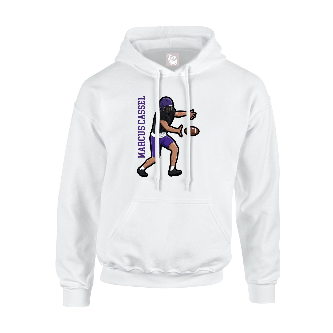 Youth Hoodie — Name Vertical in White