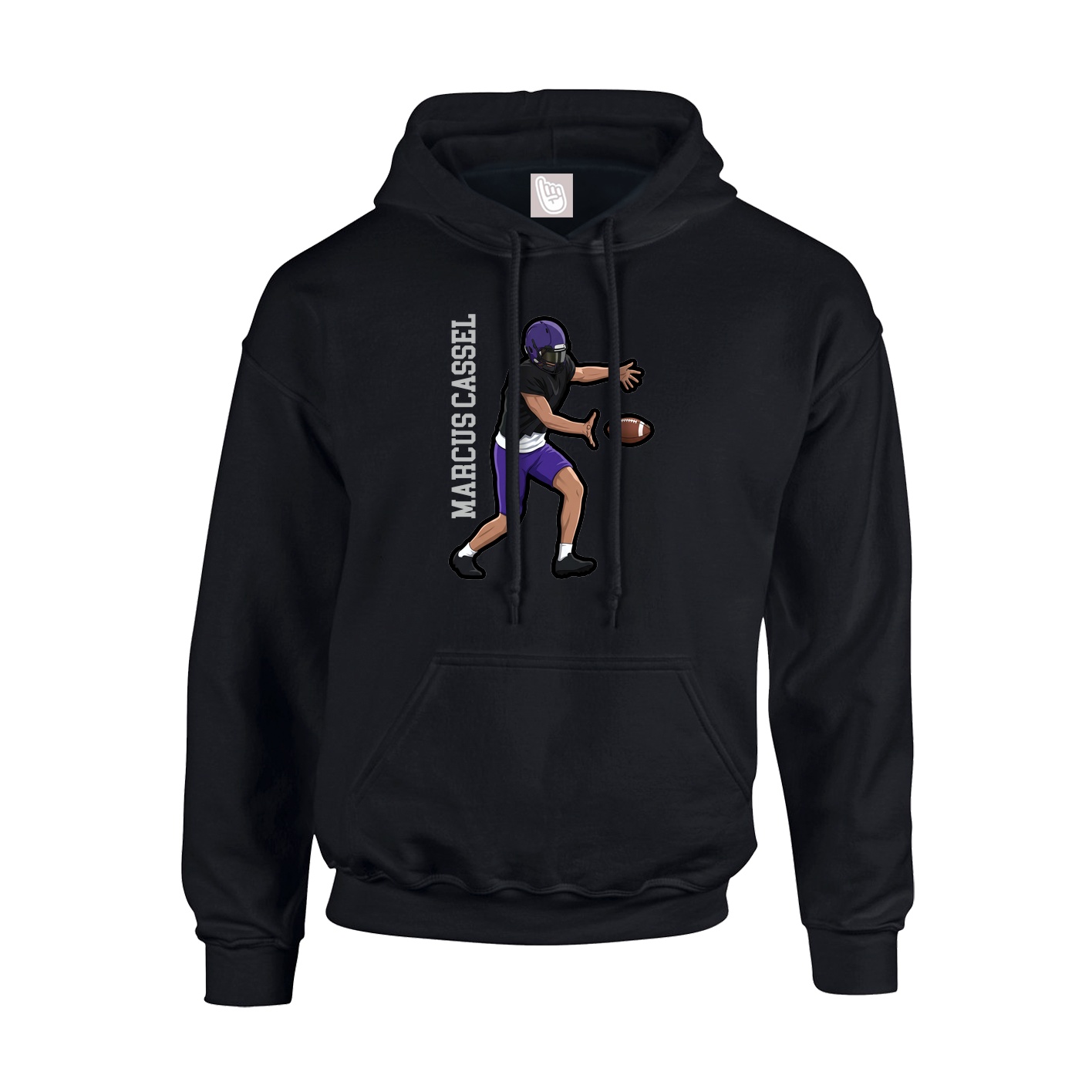 Youth Hoodie — Name Vertical in Black