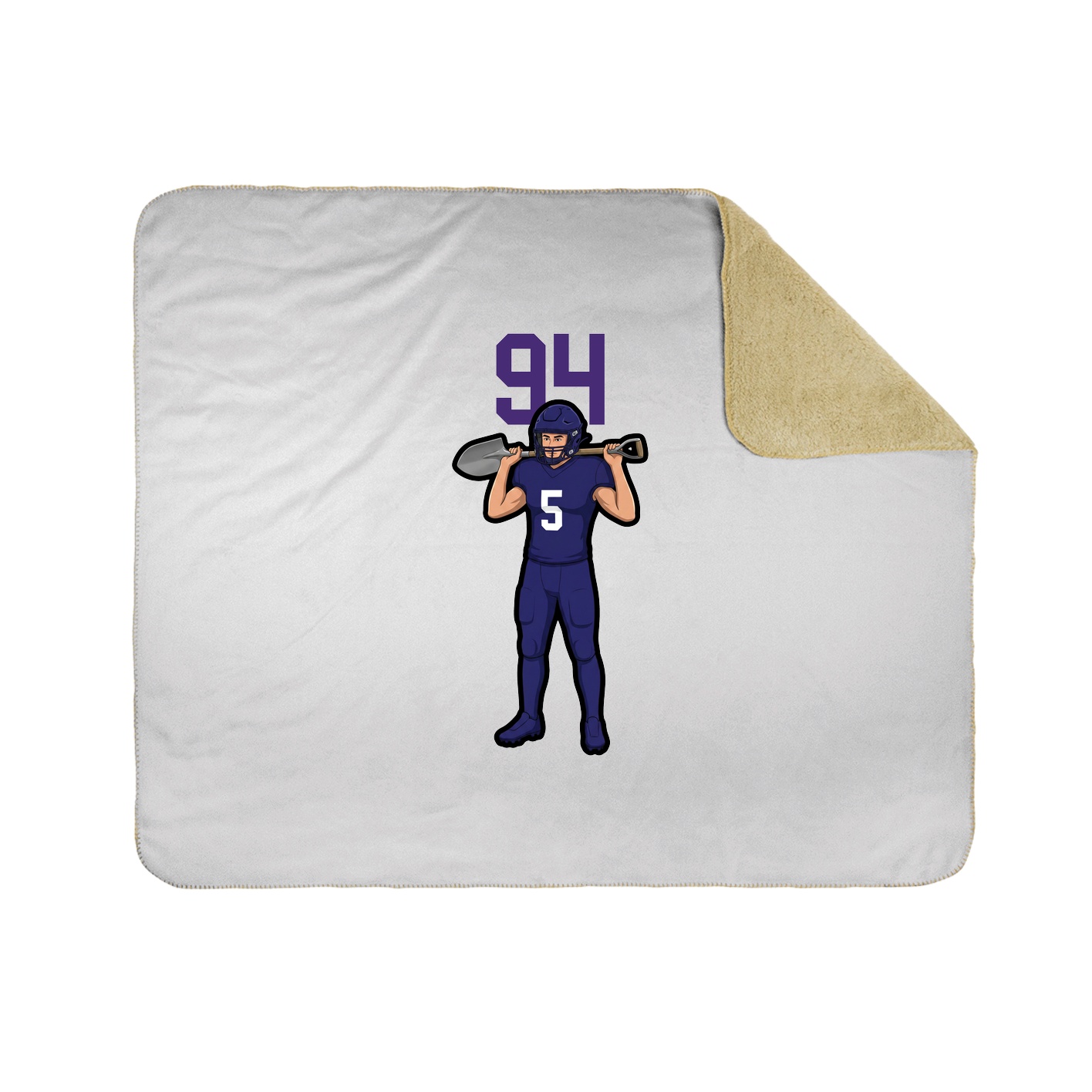 Throw Blanket — Number Top in White