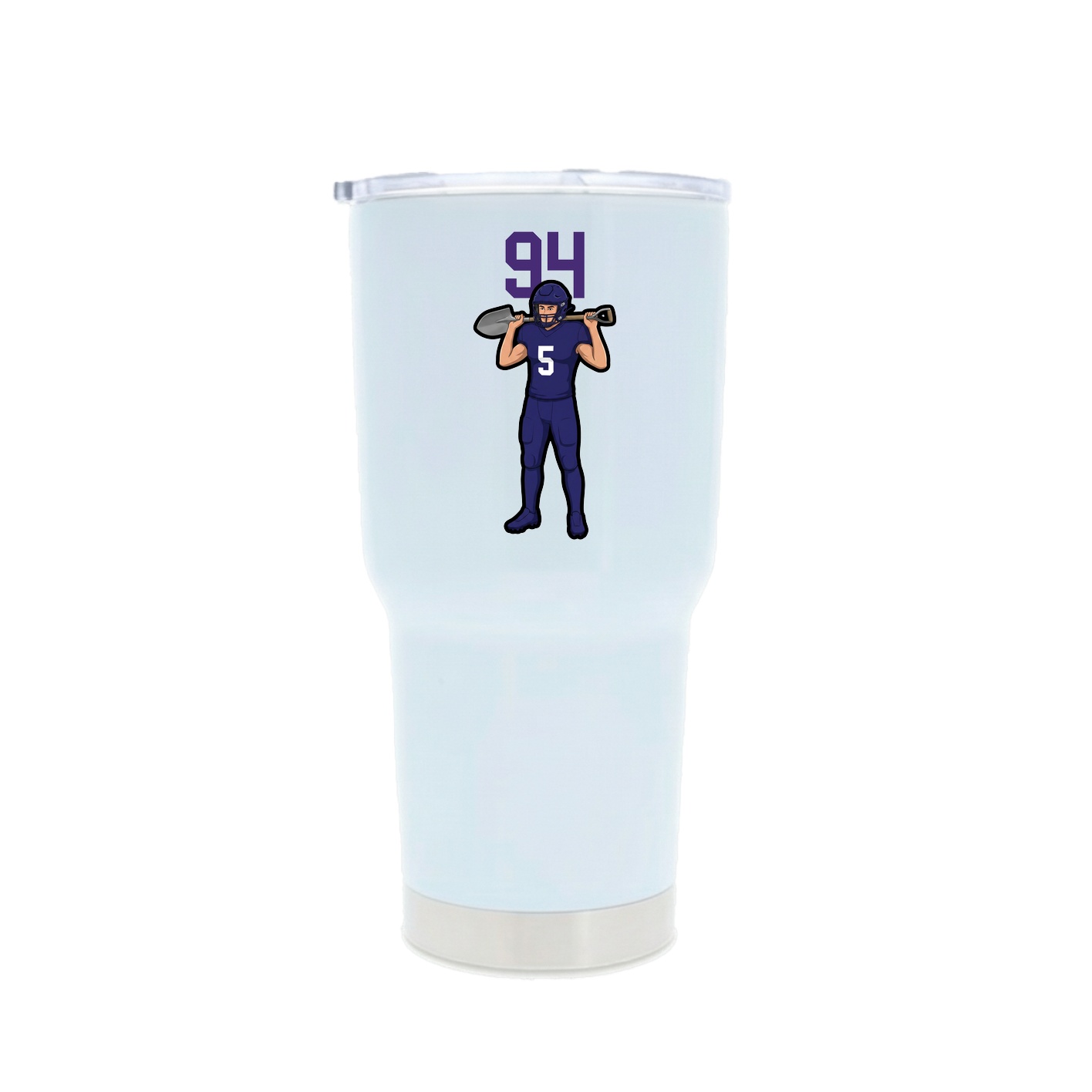 30oz Stainless Steel Tumbler — Number Top in White