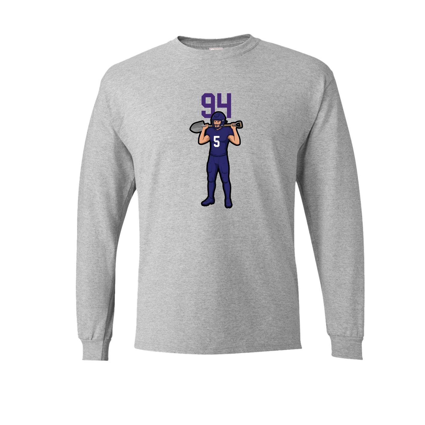 Long Sleeve Tee — Number Top in Grey
