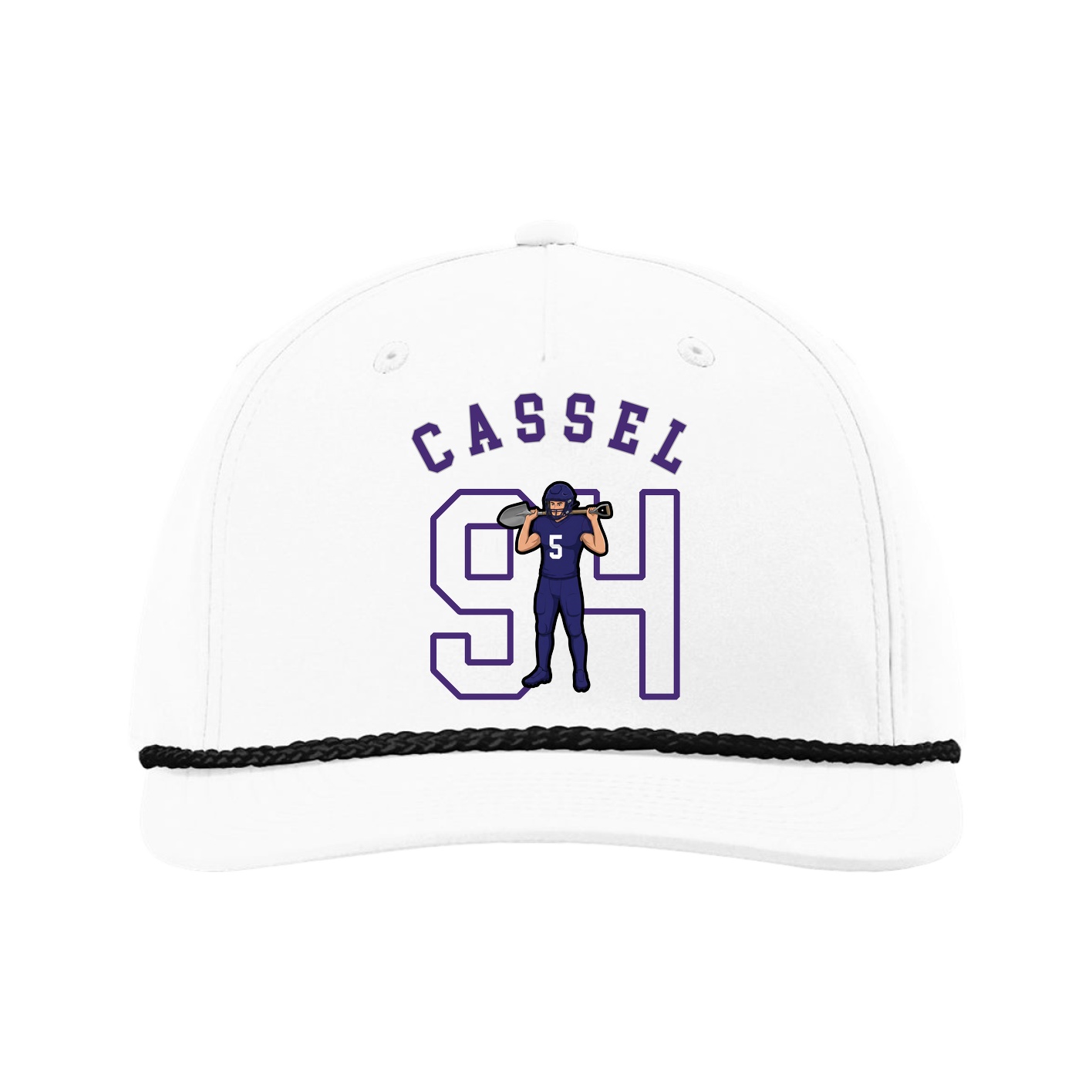 Five-Panel Classic Rope Cap — Shirsey Arch in White