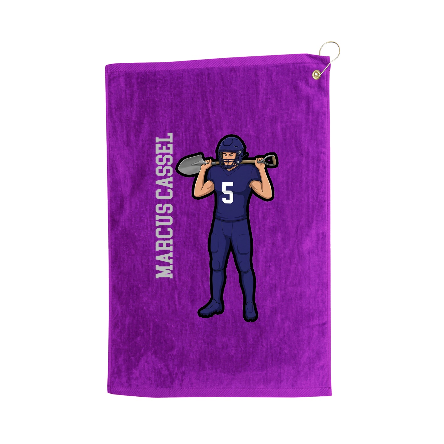 Golf Towel — Name Vertical in Purple