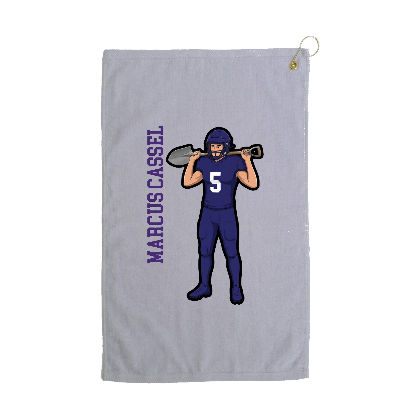 Golf Towel — Name Vertical in Grey