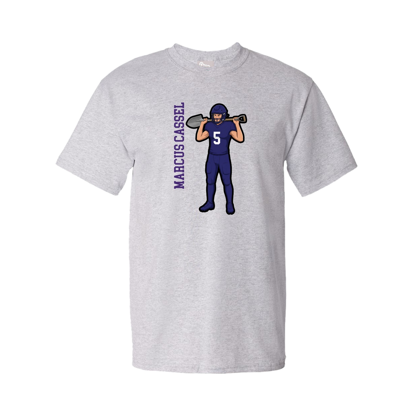 Youth Tee — Name Vertical in Grey